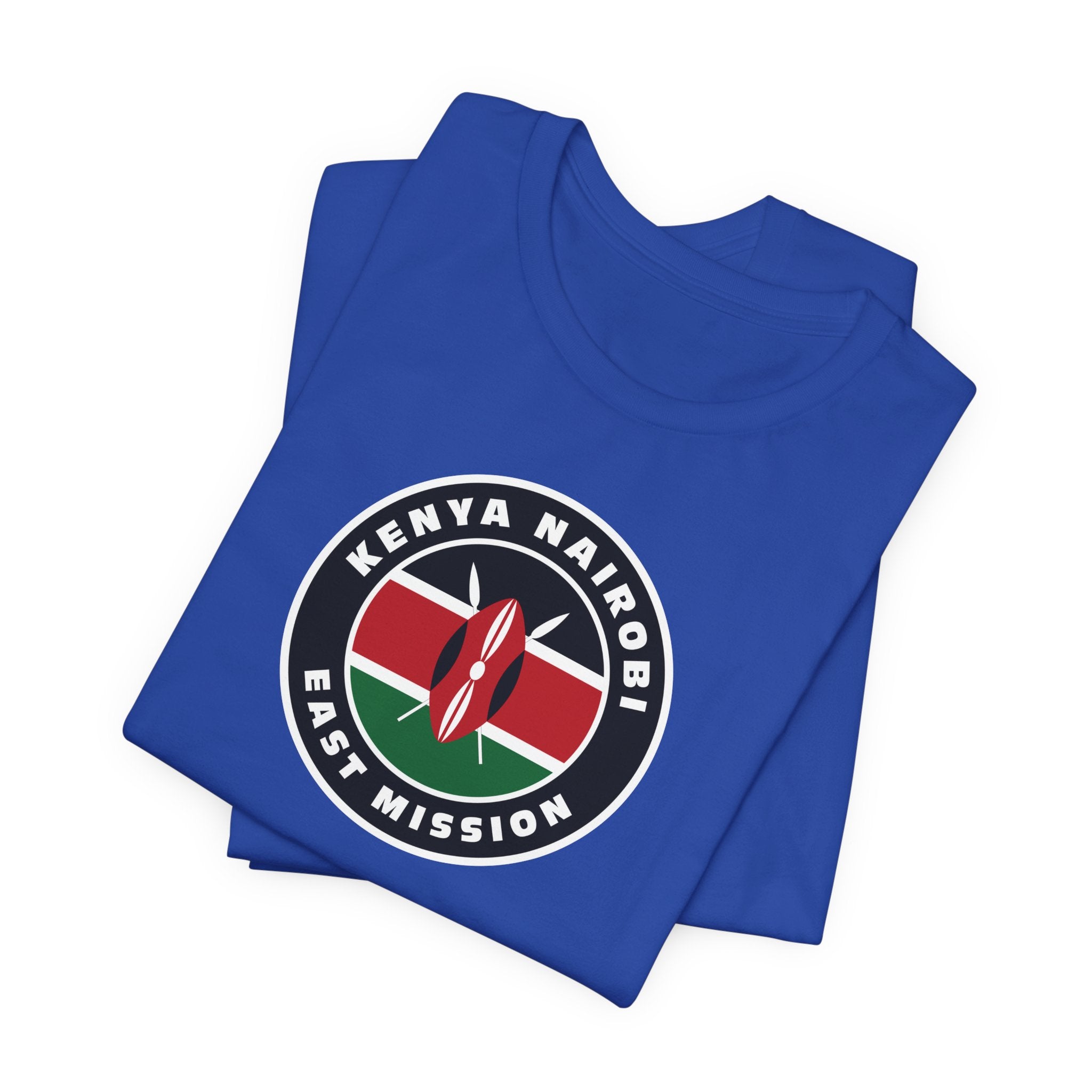 Kenya Nairobi East Mission Flag Logo (Black Border) T-shirt - Mission Wishlist - LDS Missionary Gift Store