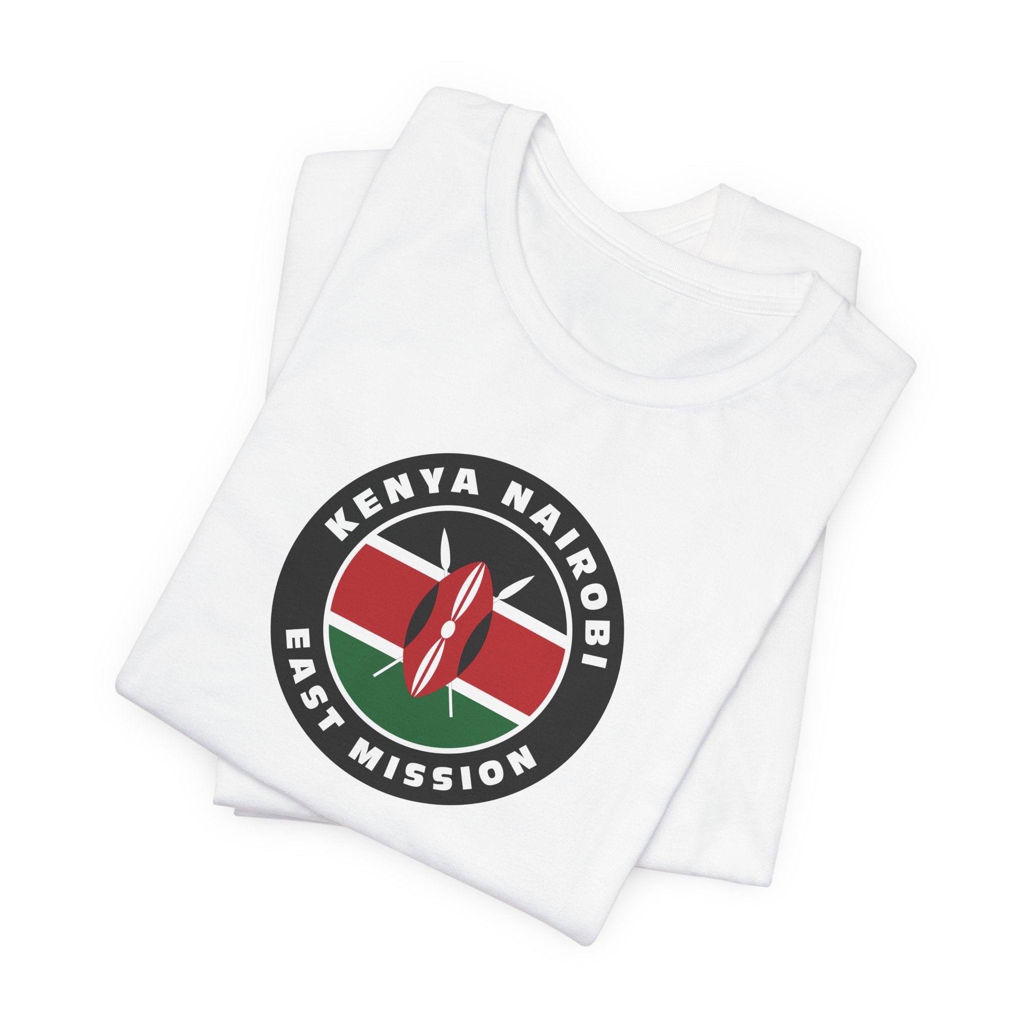 Kenya Nairobi East Mission Flag Logo (Black Border) T-shirt - Mission Wishlist - LDS Missionary Gift Store