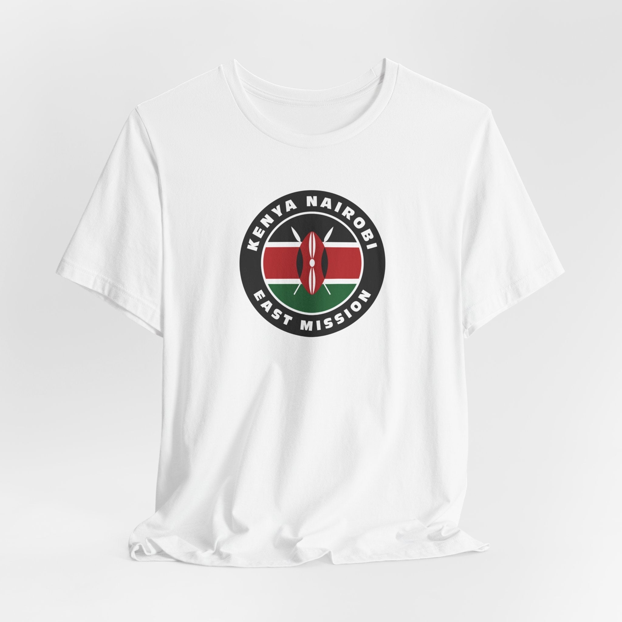 Kenya Nairobi East Mission Flag Logo (Black Border) T-shirt - Mission Wishlist - LDS Missionary Gift Store