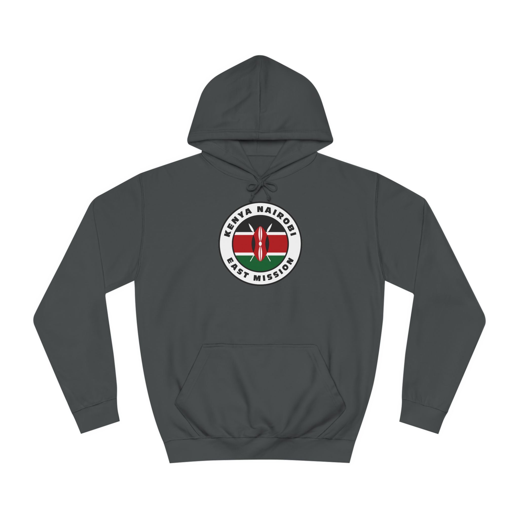Kenya Nairobi East Mission Flag Logo (White Border) College Hoodie - Mission Wishlist - LDS Missionary Gift Store