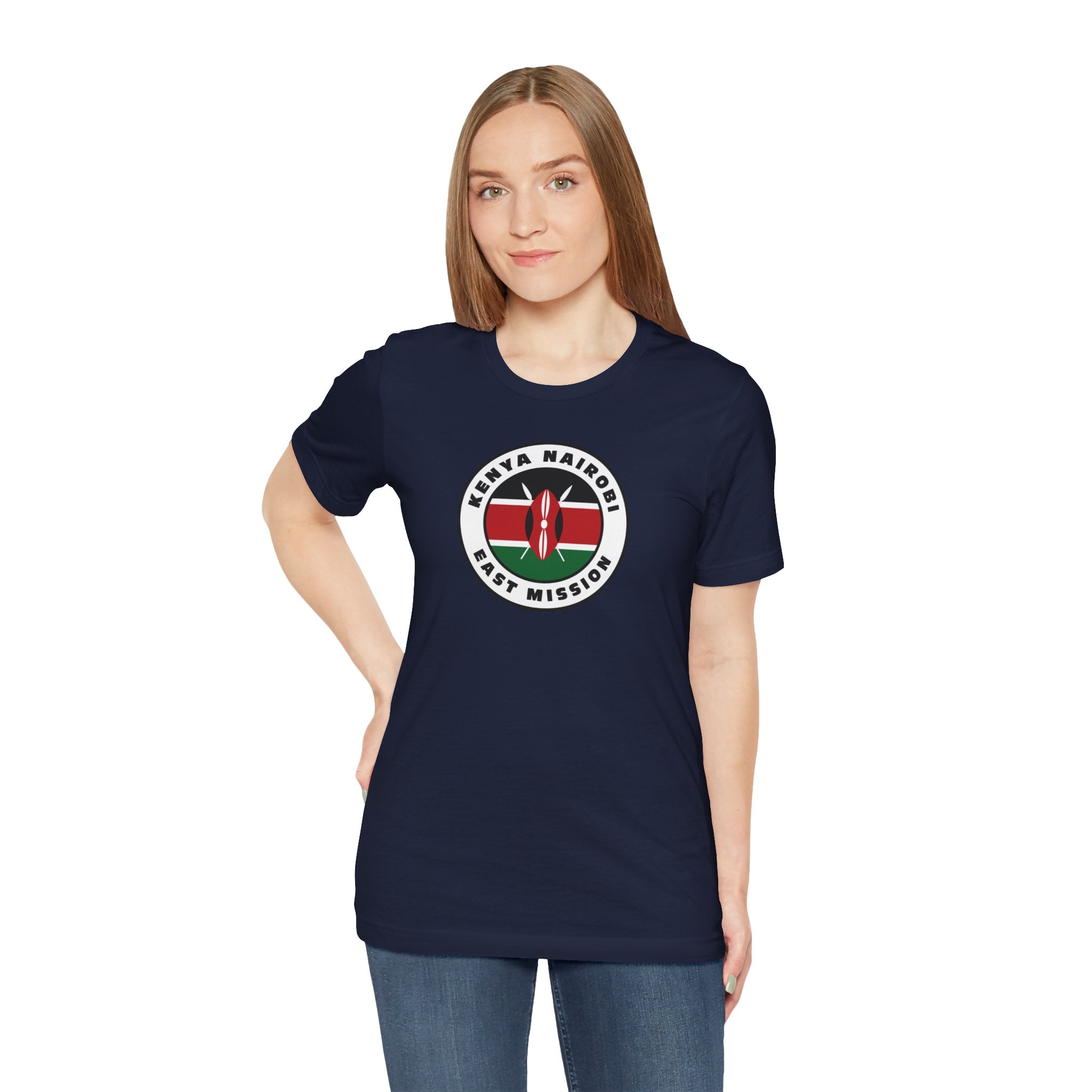 Kenya Nairobi East Mission Flag Logo (White Border) T-shirt - Mission Wishlist - LDS Missionary Gift Store
