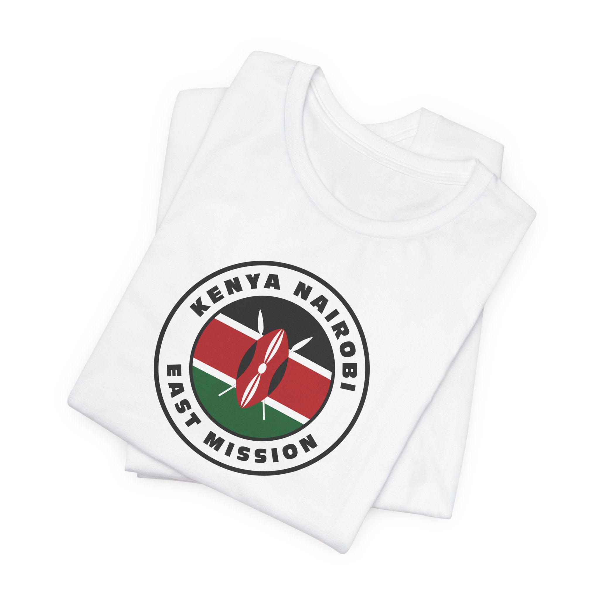 Kenya Nairobi East Mission Flag Logo (White Border) T-shirt - Mission Wishlist - LDS Missionary Gift Store