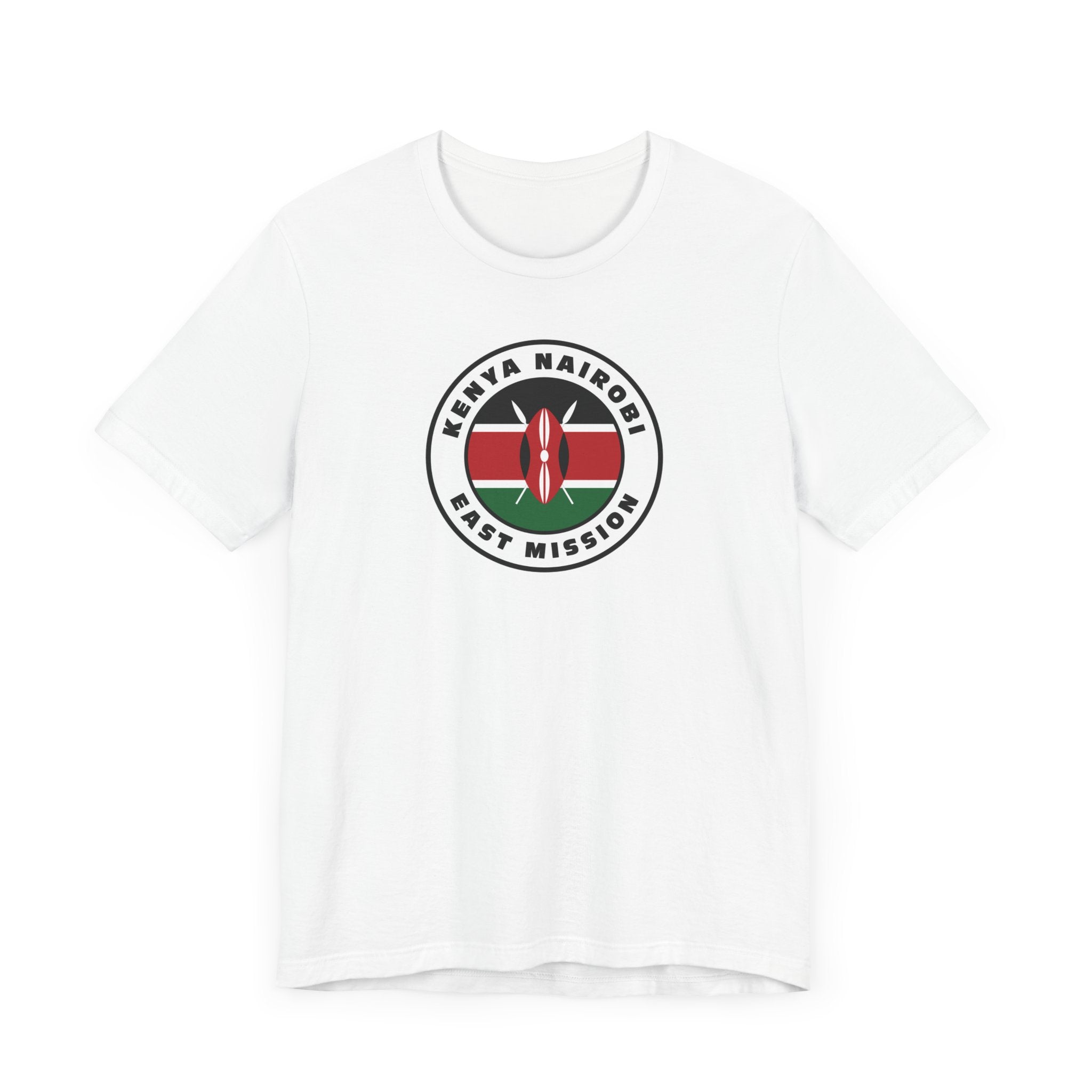 Kenya Nairobi East Mission Flag Logo (White Border) T-shirt - Mission Wishlist - LDS Missionary Gift Store