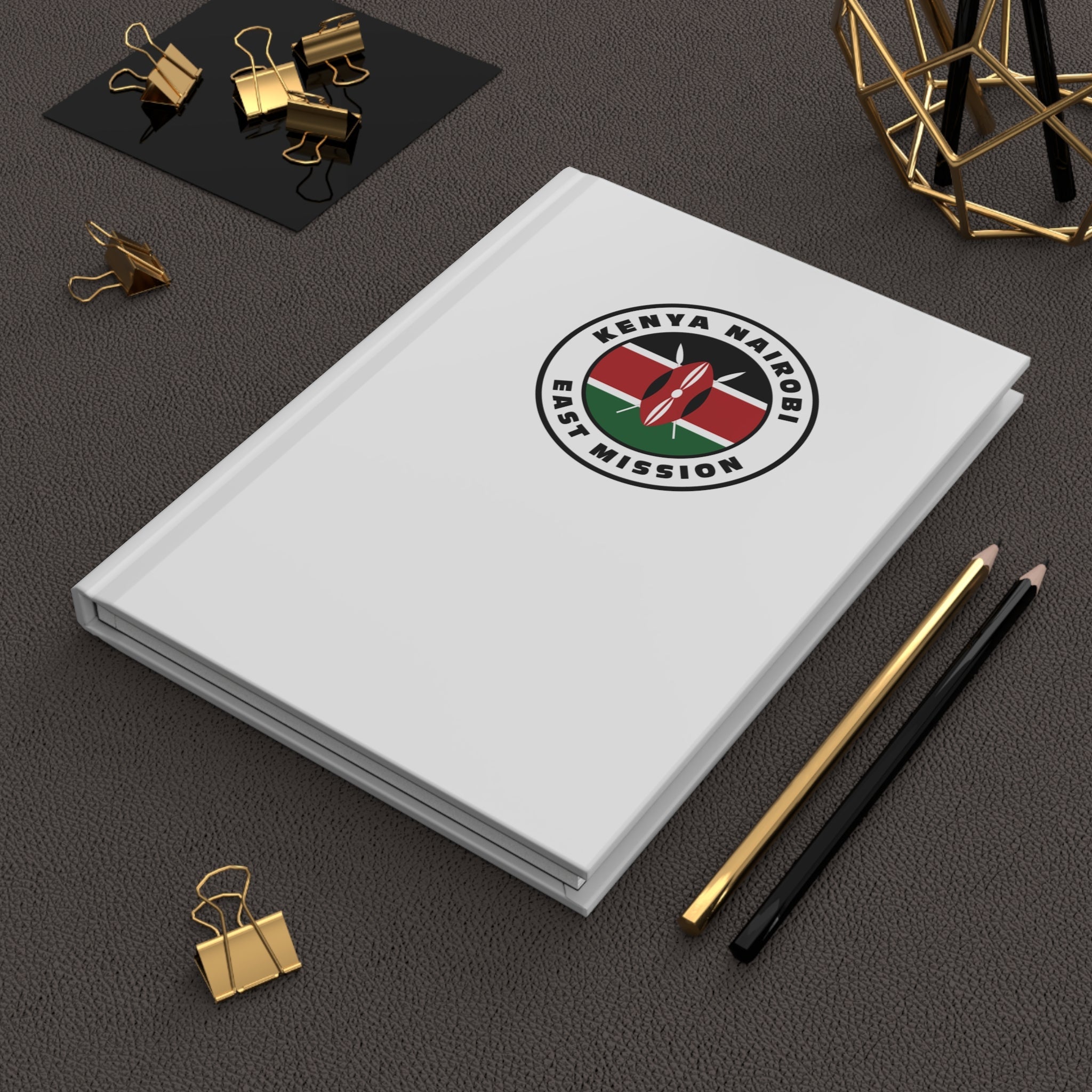 Kenya Nairobi East Mission Logo Design White Hardcover Journal Matte - Mission Wishlist - LDS Missionary Gift Store
