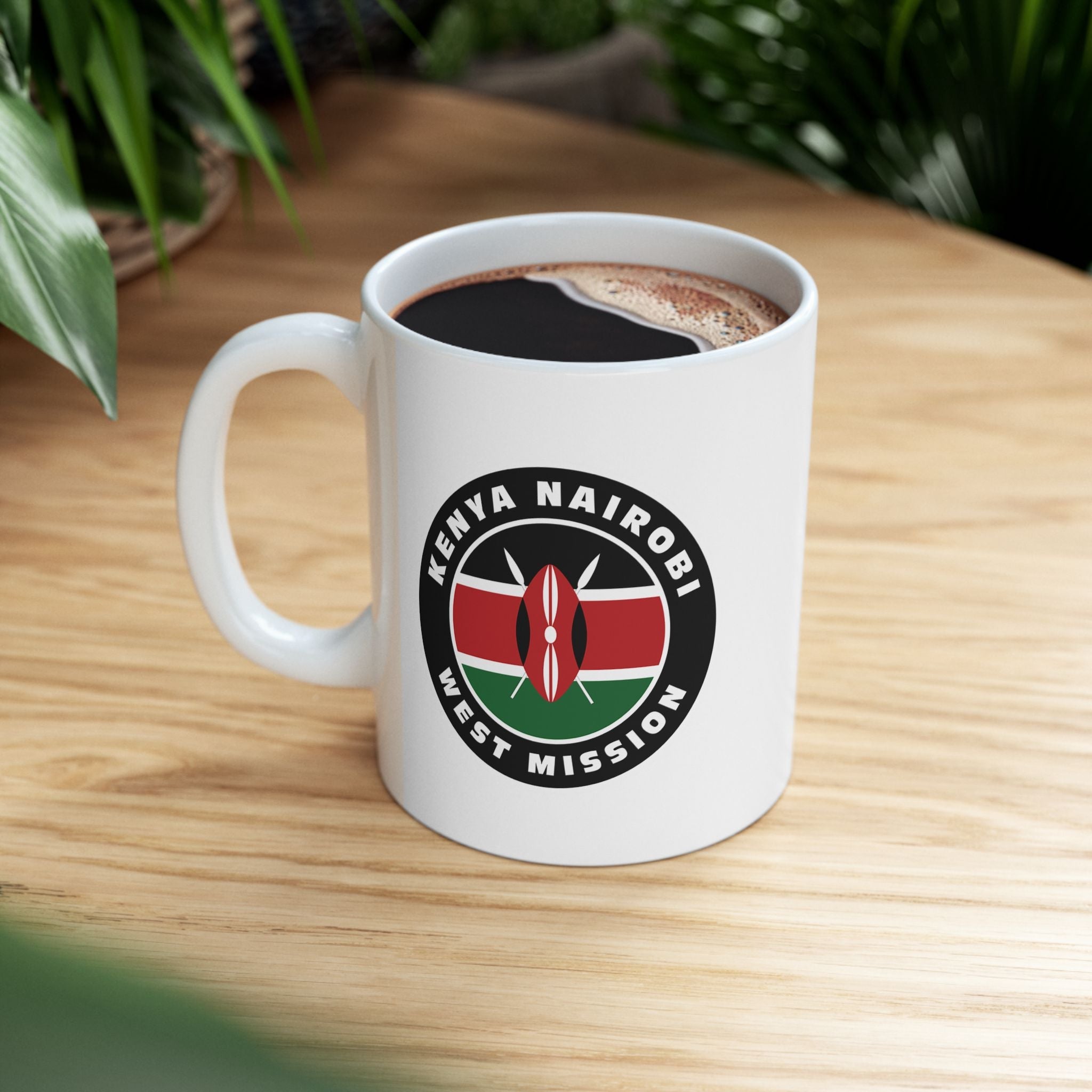 Kenya Nairobi West Mission Circular Flag White Ceramic Mug - Mission Wishlist - LDS Missionary Gift Store
