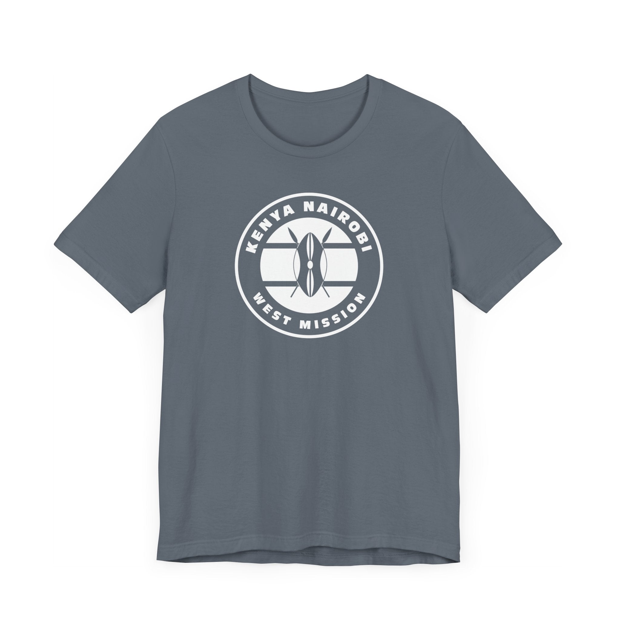 Kenya Nairobi West Mission Circular Monochrome Logo T-Shirt - Mission Wishlist - LDS Missionary Gift Store
