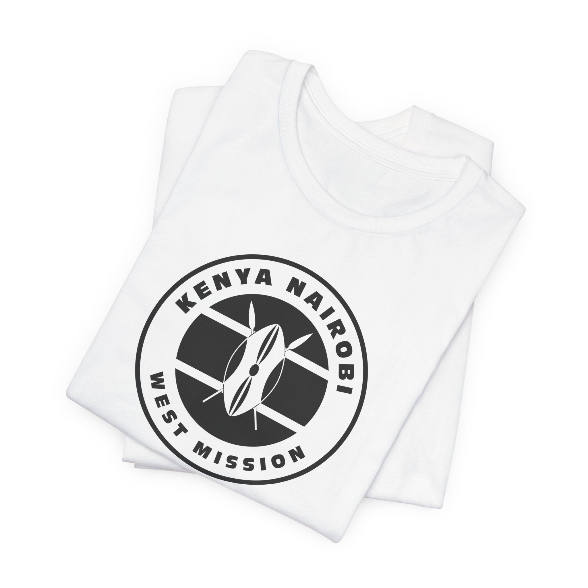Kenya Nairobi West Mission Circular Monochrome Logo T-Shirt - Mission Wishlist - LDS Missionary Gift Store