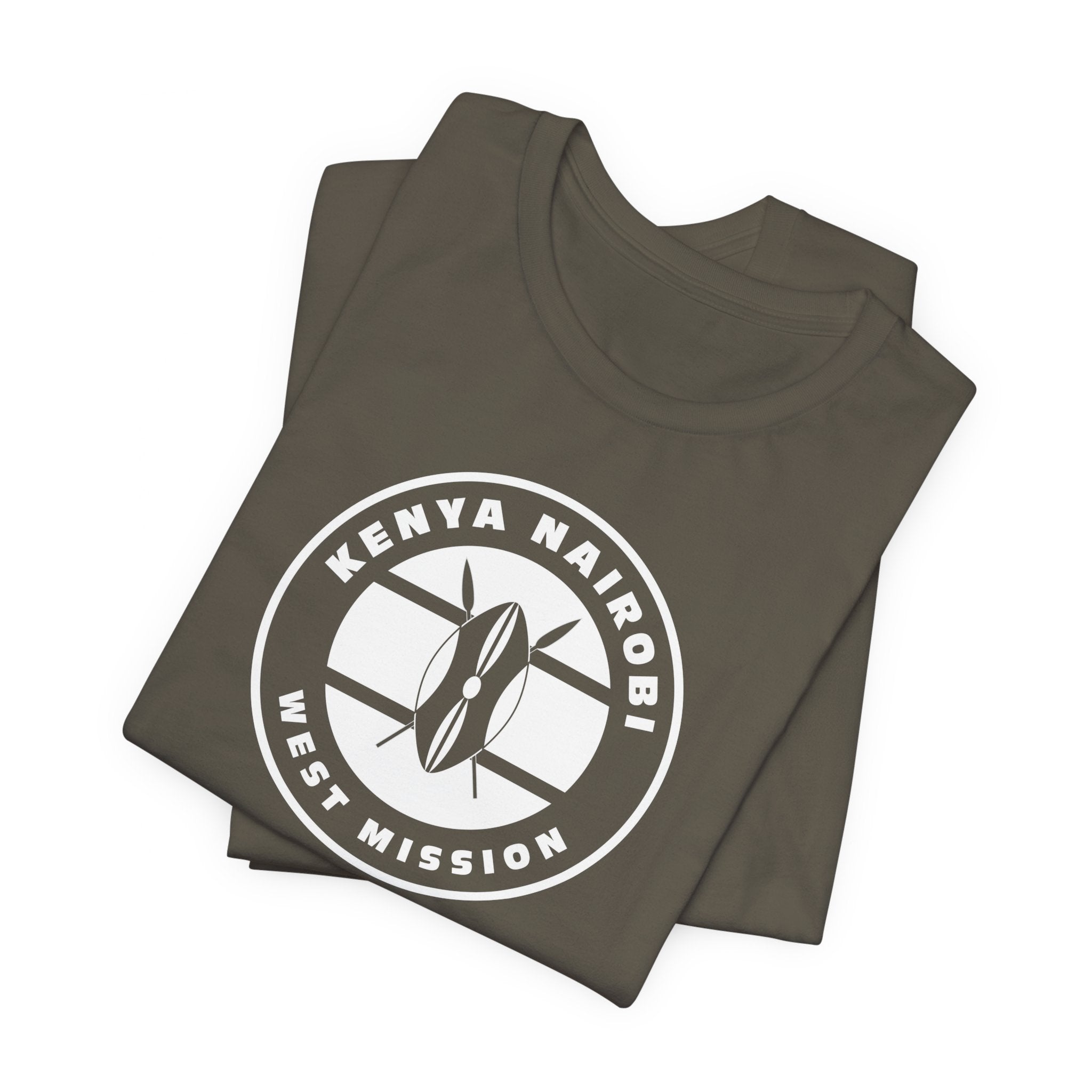Kenya Nairobi West Mission Circular Monochrome Logo T-Shirt - Mission Wishlist - LDS Missionary Gift Store
