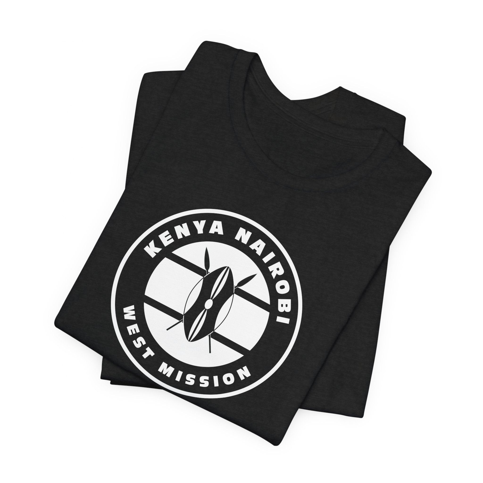 Kenya Nairobi West Mission Circular Monochrome Logo T-Shirt - Mission Wishlist - LDS Missionary Gift Store