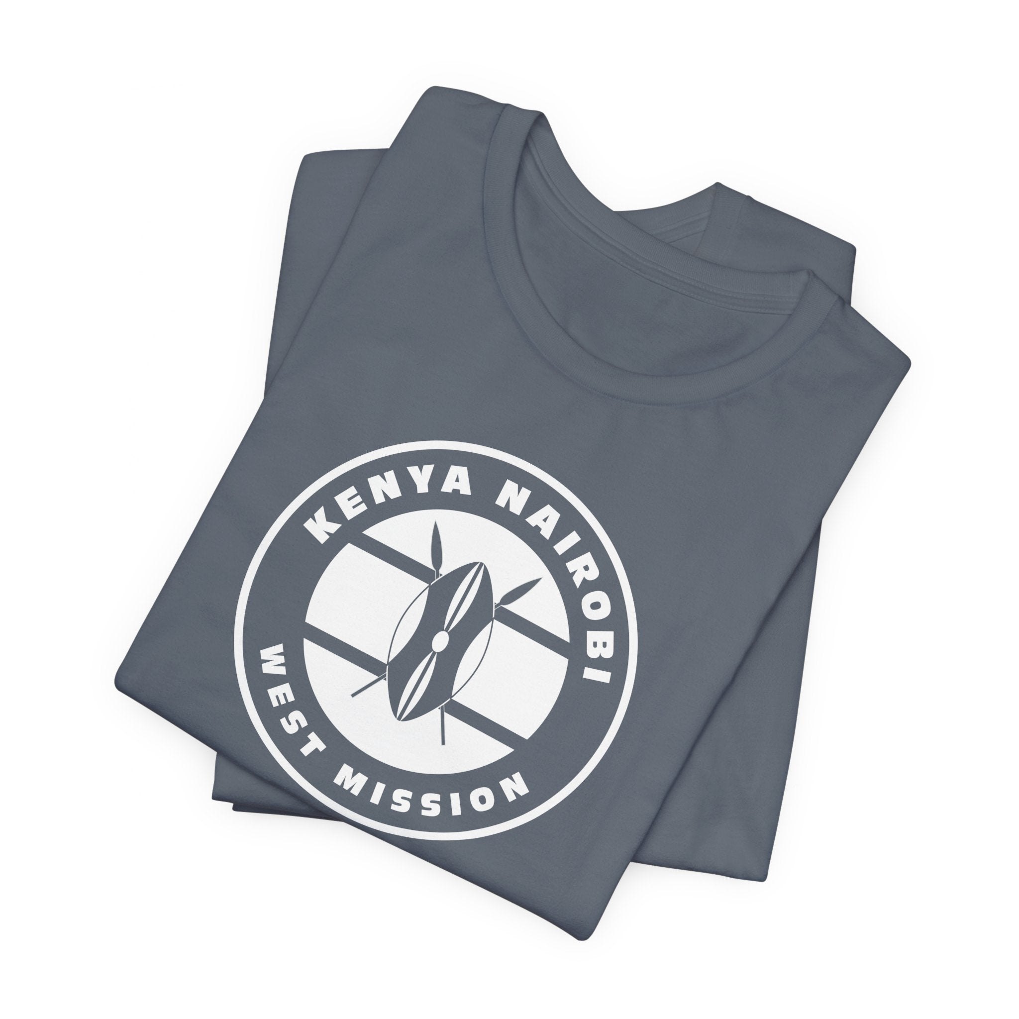 Kenya Nairobi West Mission Circular Monochrome Logo T-Shirt - Mission Wishlist - LDS Missionary Gift Store