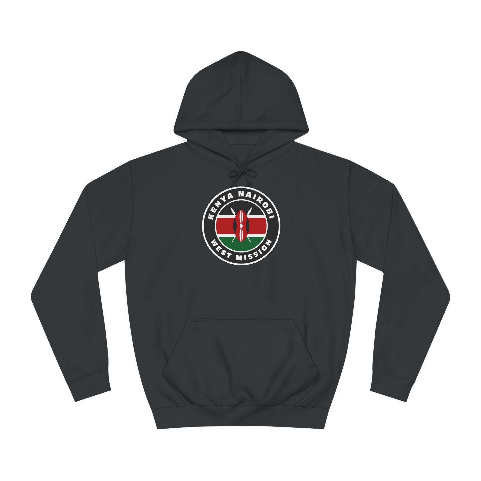 Kenya Nairobi West Mission Flag Logo (Black Border) College Hoodie - Mission Wishlist - LDS Missionary Gift Store