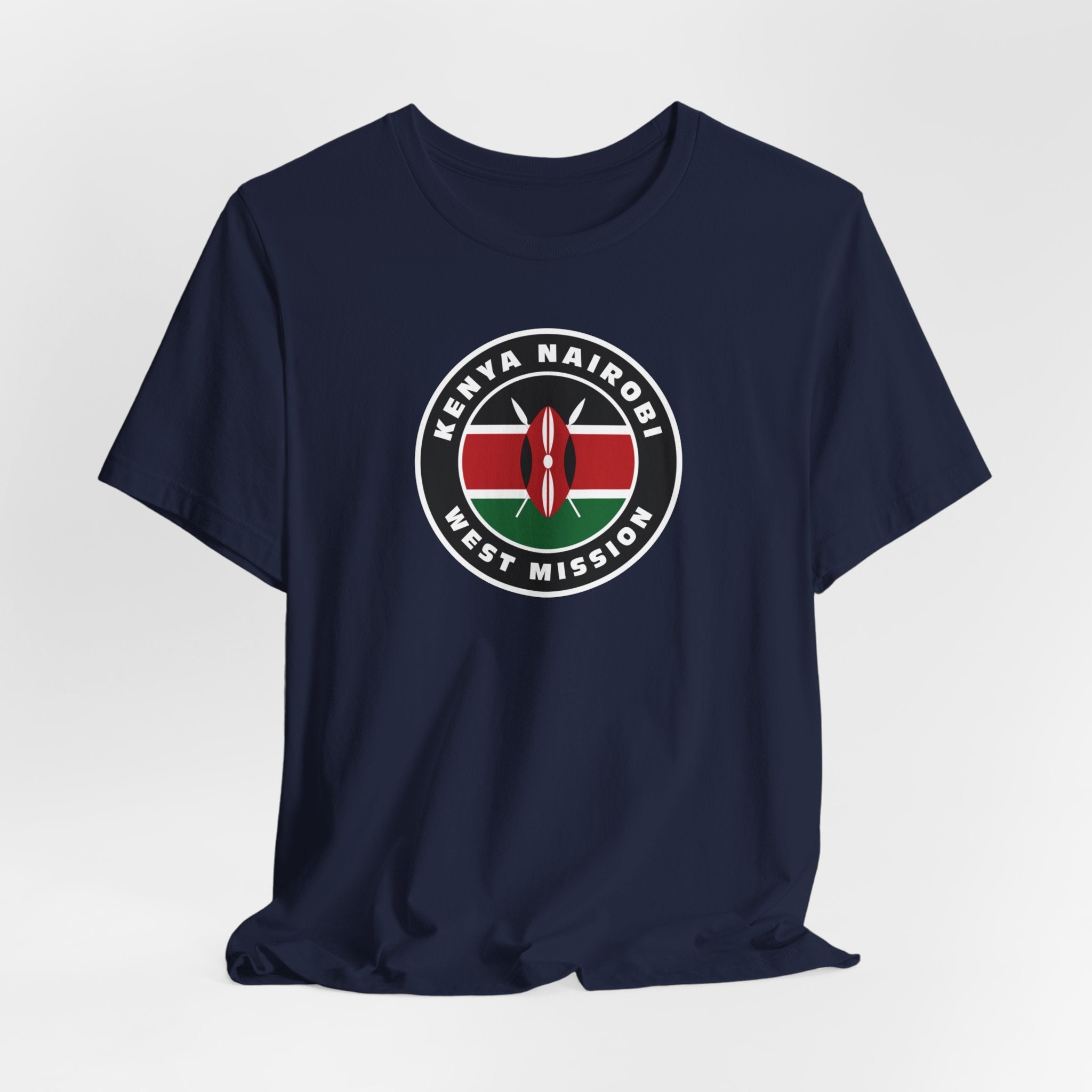Kenya Nairobi West Mission Flag Logo (Black Border) T-shirt - Mission Wishlist - LDS Missionary Gift Store