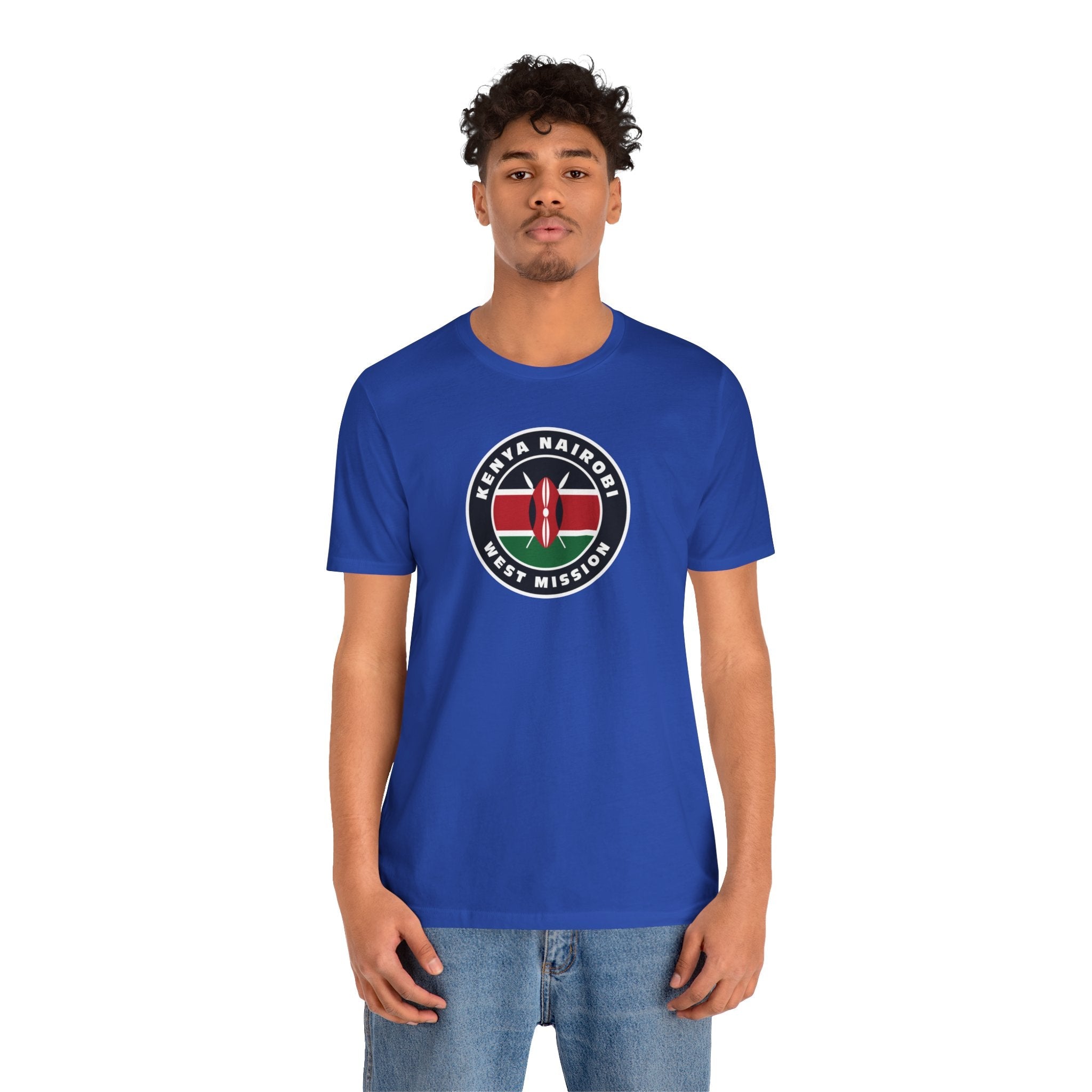 Kenya Nairobi West Mission Flag Logo (Black Border) T-shirt - Mission Wishlist - LDS Missionary Gift Store