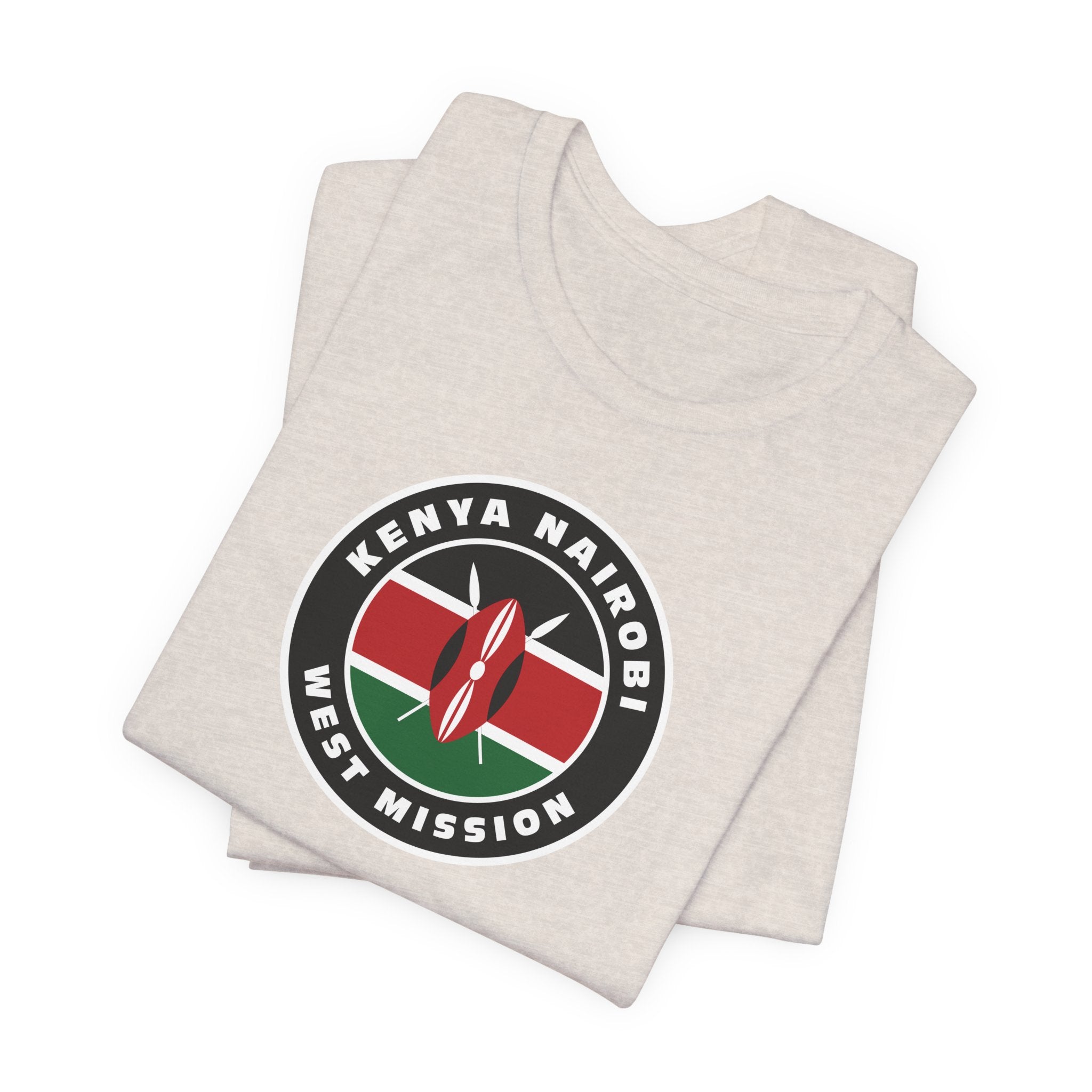 Kenya Nairobi West Mission Flag Logo (Black Border) T-shirt - Mission Wishlist - LDS Missionary Gift Store
