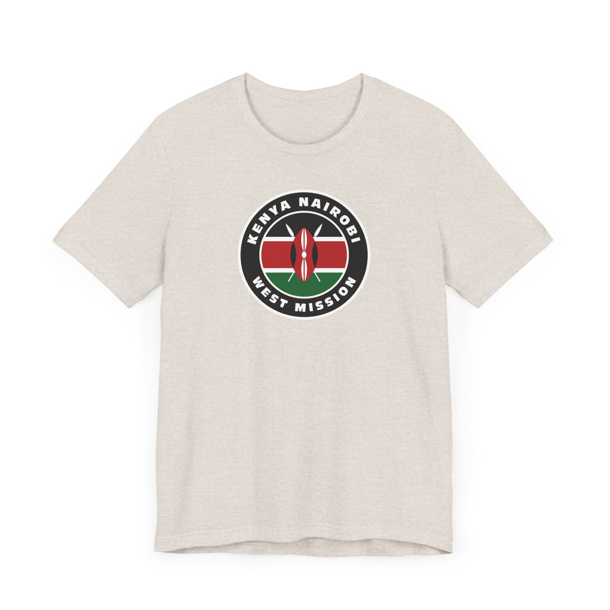 Kenya Nairobi West Mission Flag Logo (Black Border) T-shirt - Mission Wishlist - LDS Missionary Gift Store