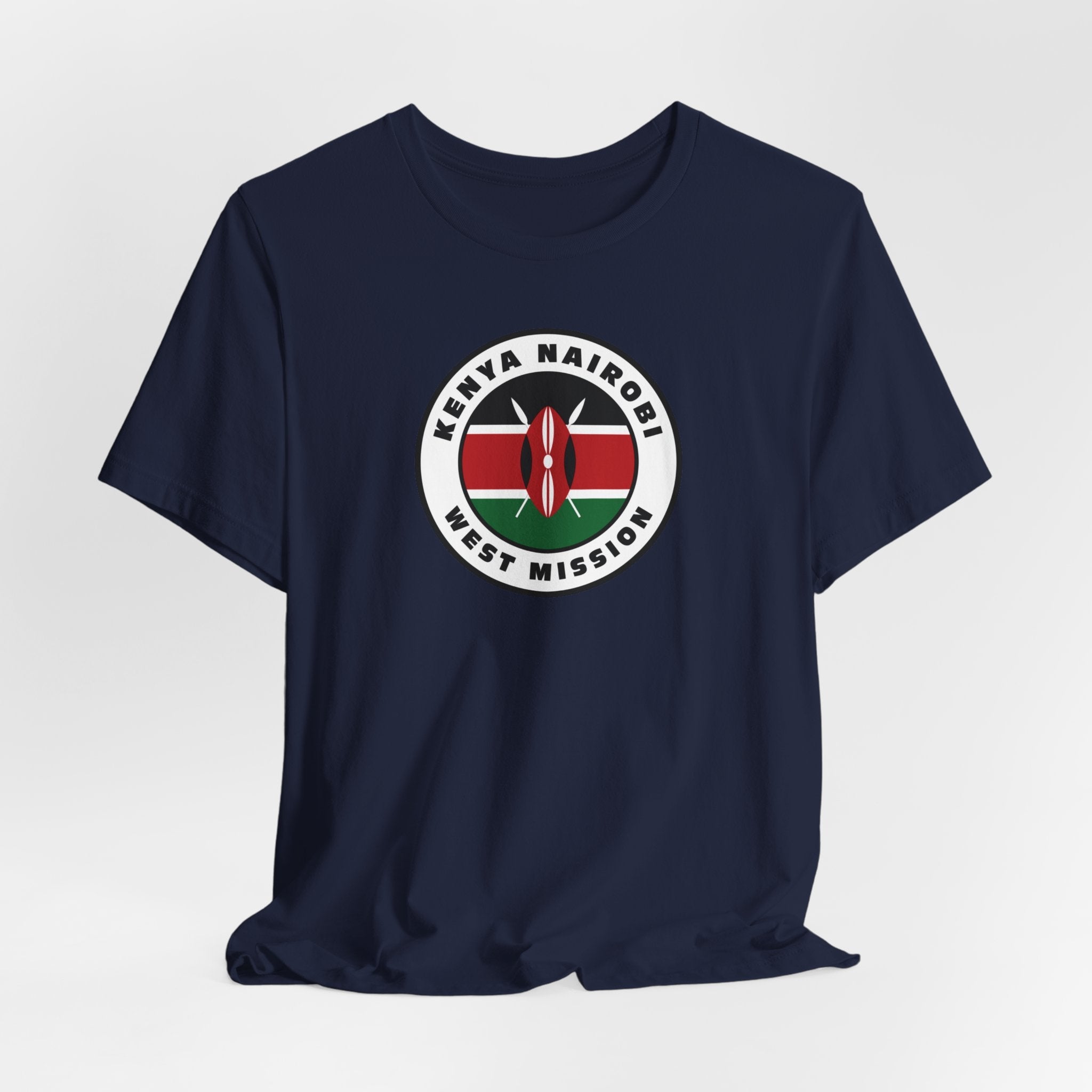 Kenya Nairobi West Mission Flag Logo (White Border) T-shirt - Mission Wishlist - LDS Missionary Gift Store