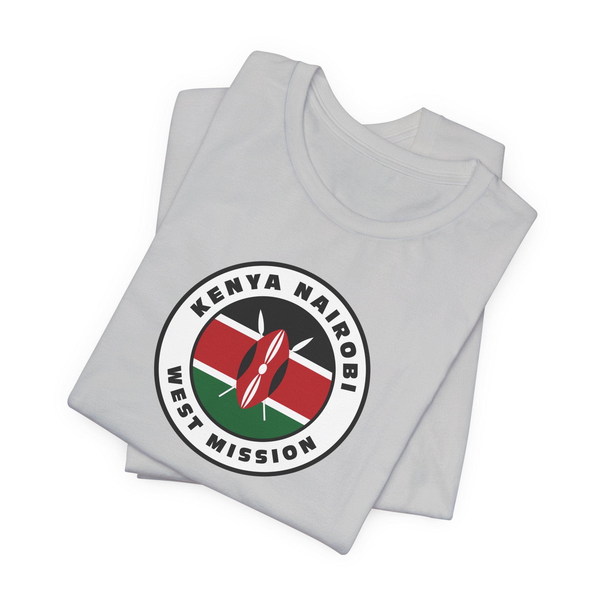 Kenya Nairobi West Mission Flag Logo (White Border) T-shirt - Mission Wishlist - LDS Missionary Gift Store