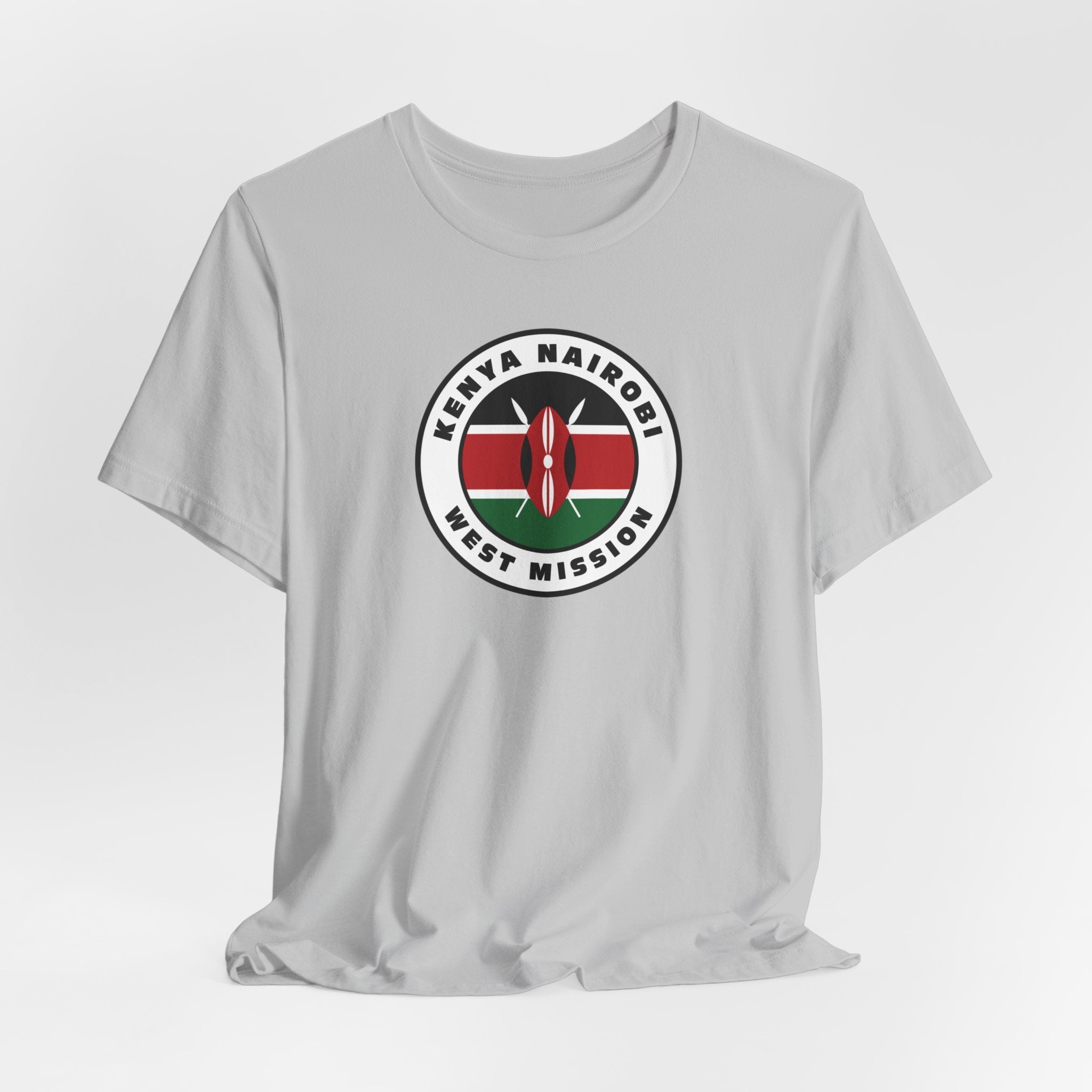 Kenya Nairobi West Mission Flag Logo (White Border) T-shirt - Mission Wishlist - LDS Missionary Gift Store