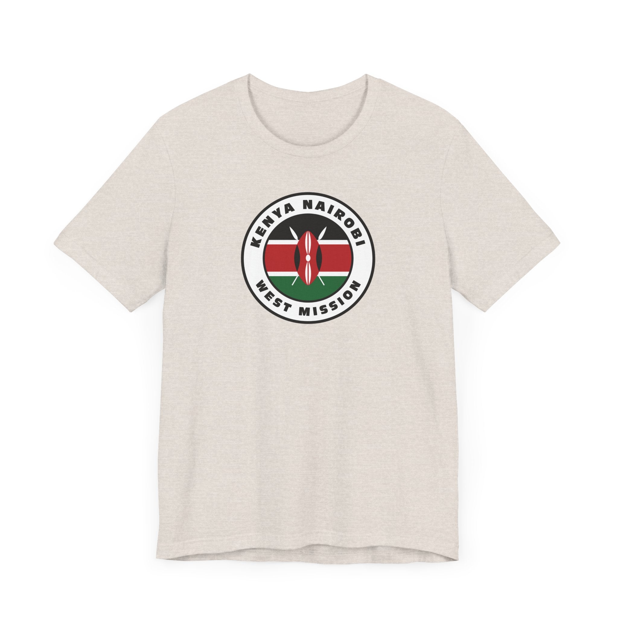 Kenya Nairobi West Mission Flag Logo (White Border) T-shirt - Mission Wishlist - LDS Missionary Gift Store