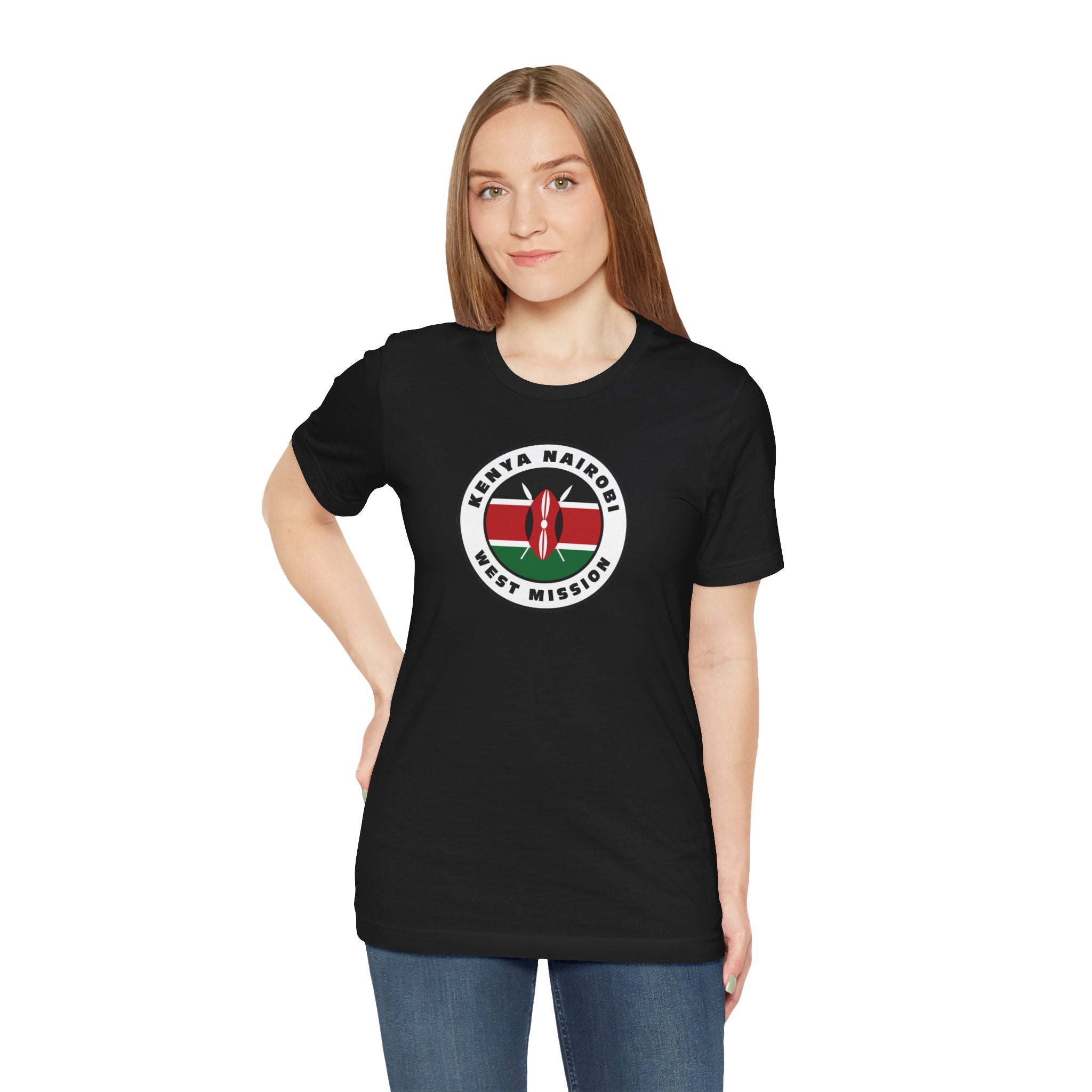 Kenya Nairobi West Mission Flag Logo (White Border) T-shirt - Mission Wishlist - LDS Missionary Gift Store