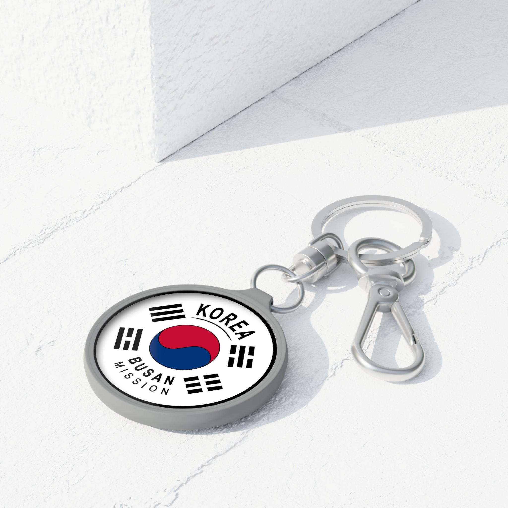 Korea Busan Mission Circle Flag Key Tag - Latter-Day Saint LDS Missionary Gift - Book of Mormon
