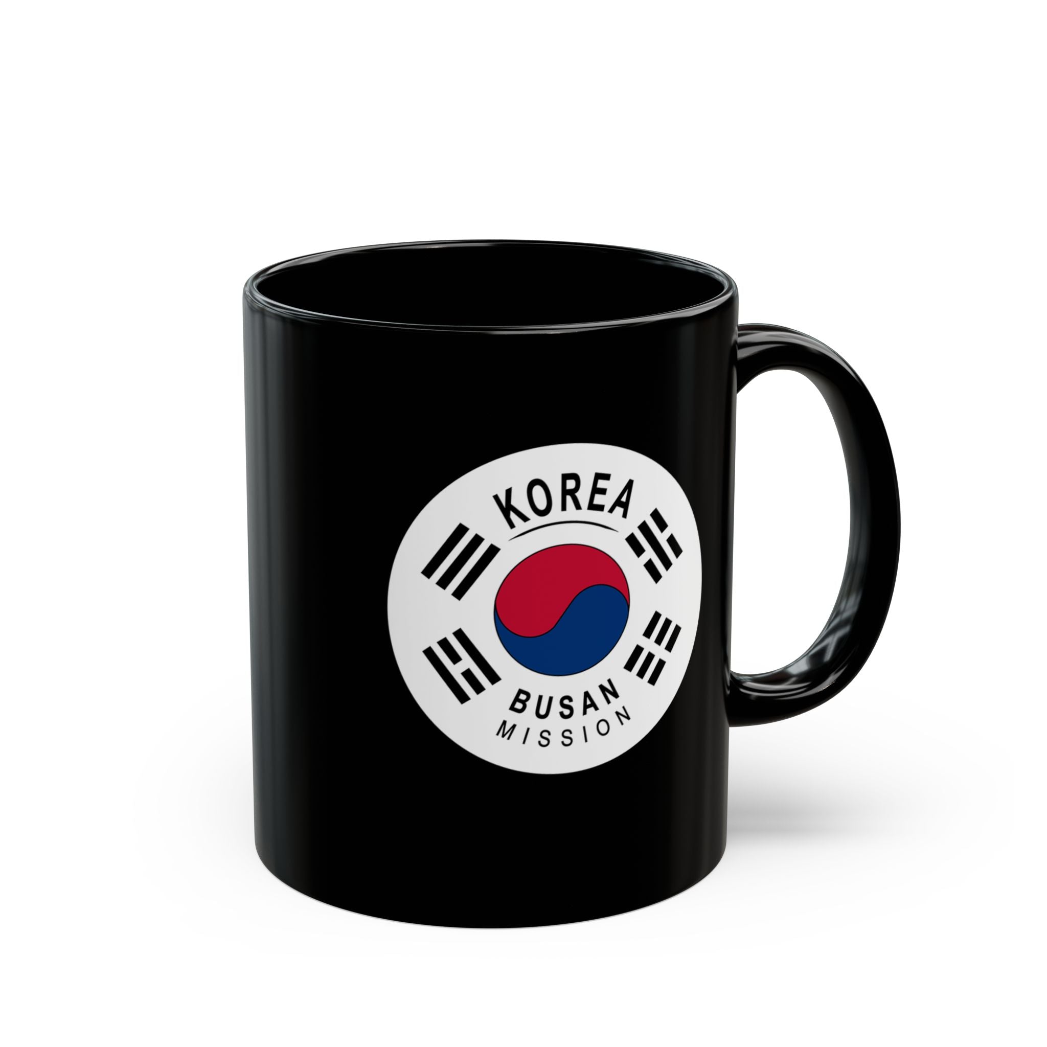 Korea Busan Mission Circular Flag Black Ceramic Mug - Latter-Day Saint LDS Missionary Gift - Book of Mormon