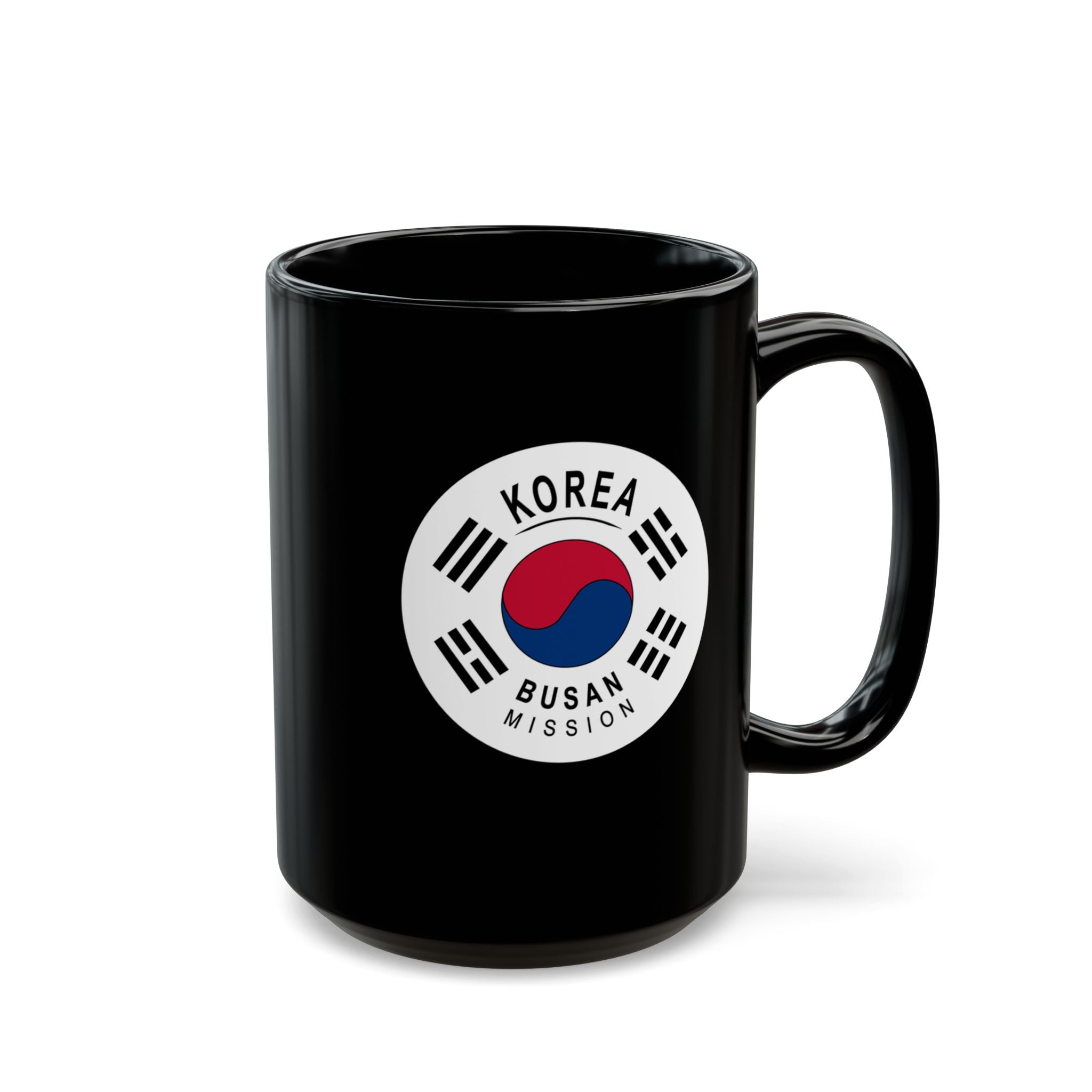 Korea Busan Mission Circular Flag Black Ceramic Mug - Latter-Day Saint LDS Missionary Gift - Book of Mormon