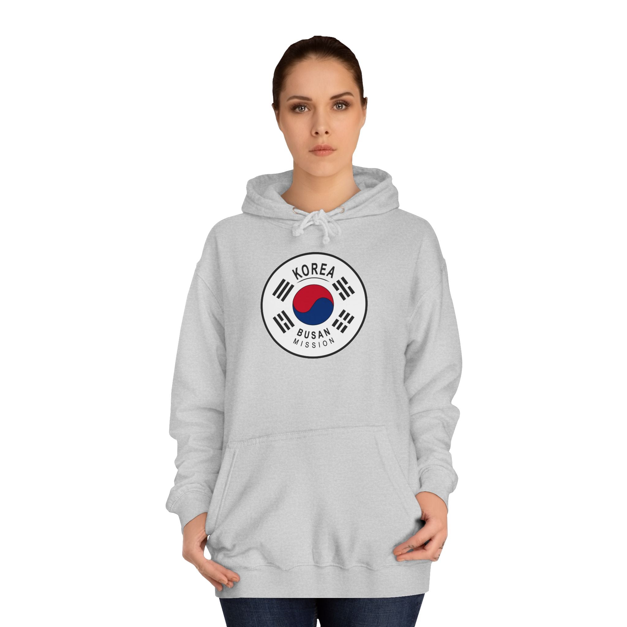Korea Busan Mission Flag Logo (White Border) College Hoodie - Mission Wishlist - LDS Missionary Gift Store