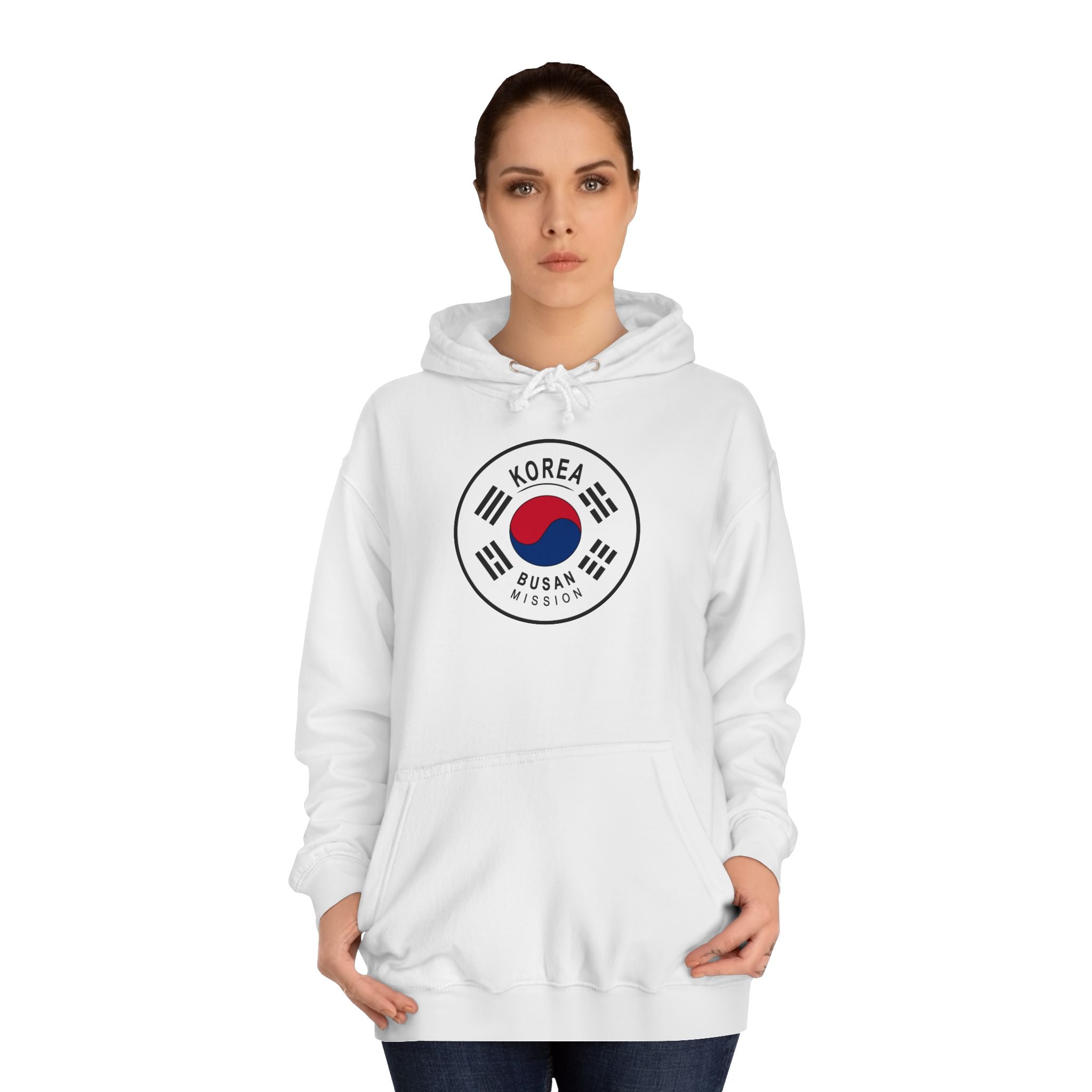 Korea Busan Mission Flag Logo (White Border) College Hoodie - Mission Wishlist - LDS Missionary Gift Store