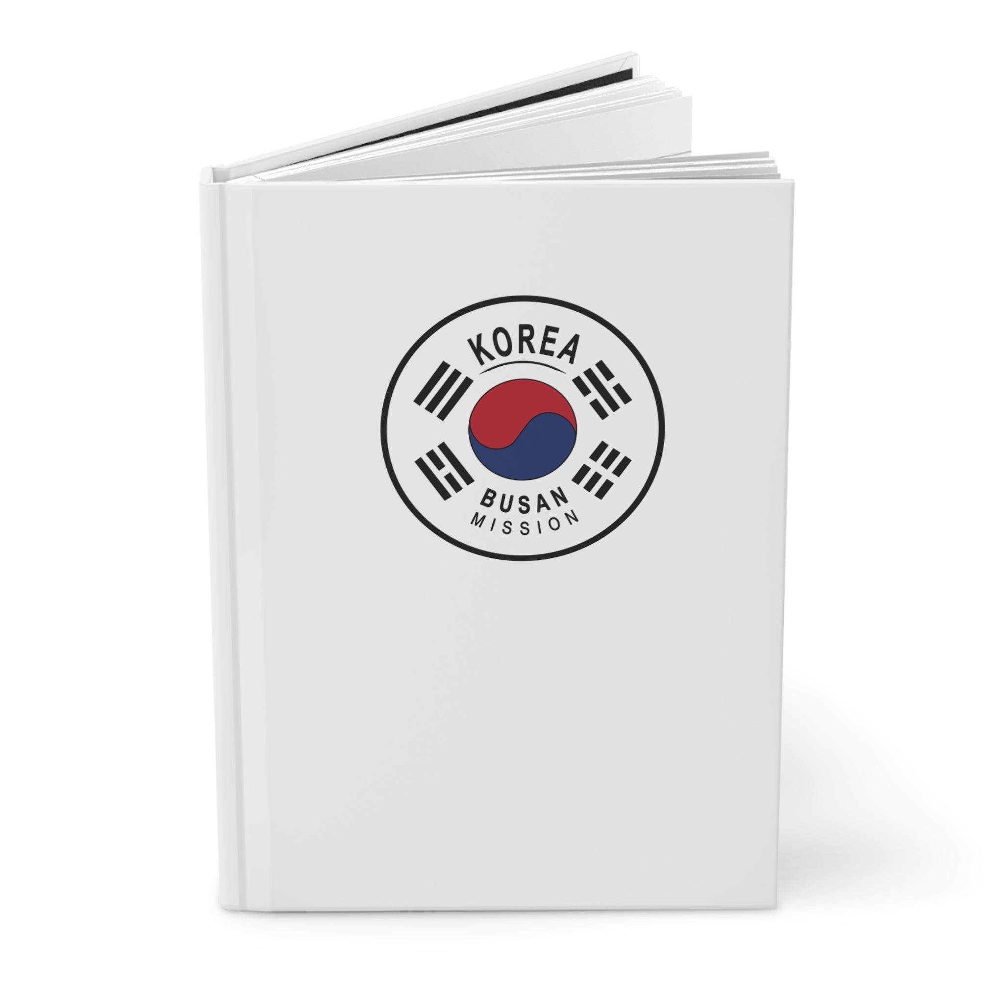 Korea Busan Mission Logo Design White Hardcover Journal Matte - Latter-Day Saint LDS Missionary Gift - Book of Mormon