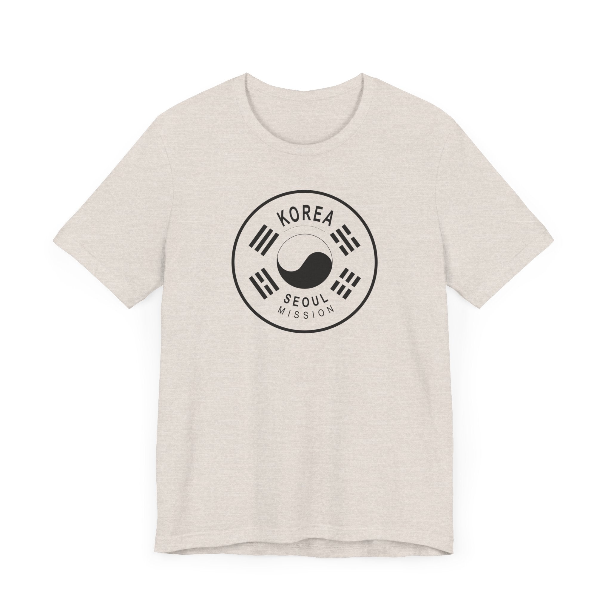 Korea Seoul Mission Circular Monochrome Logo T-Shirt - Latter-Day Saint LDS Missionary Gift - Book of Mormon