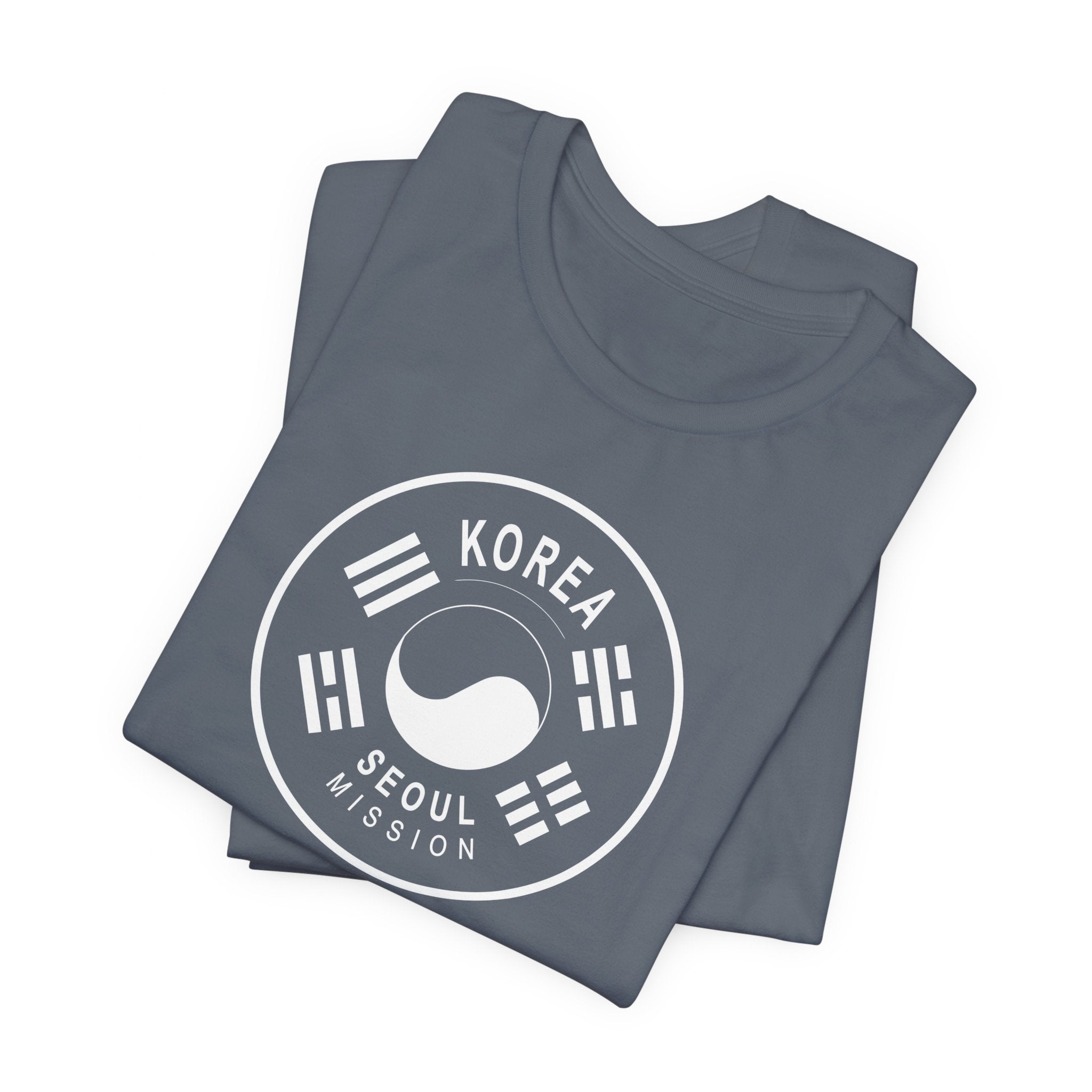Korea Seoul Mission Circular Monochrome Logo T-Shirt - Latter-Day Saint LDS Missionary Gift - Book of Mormon