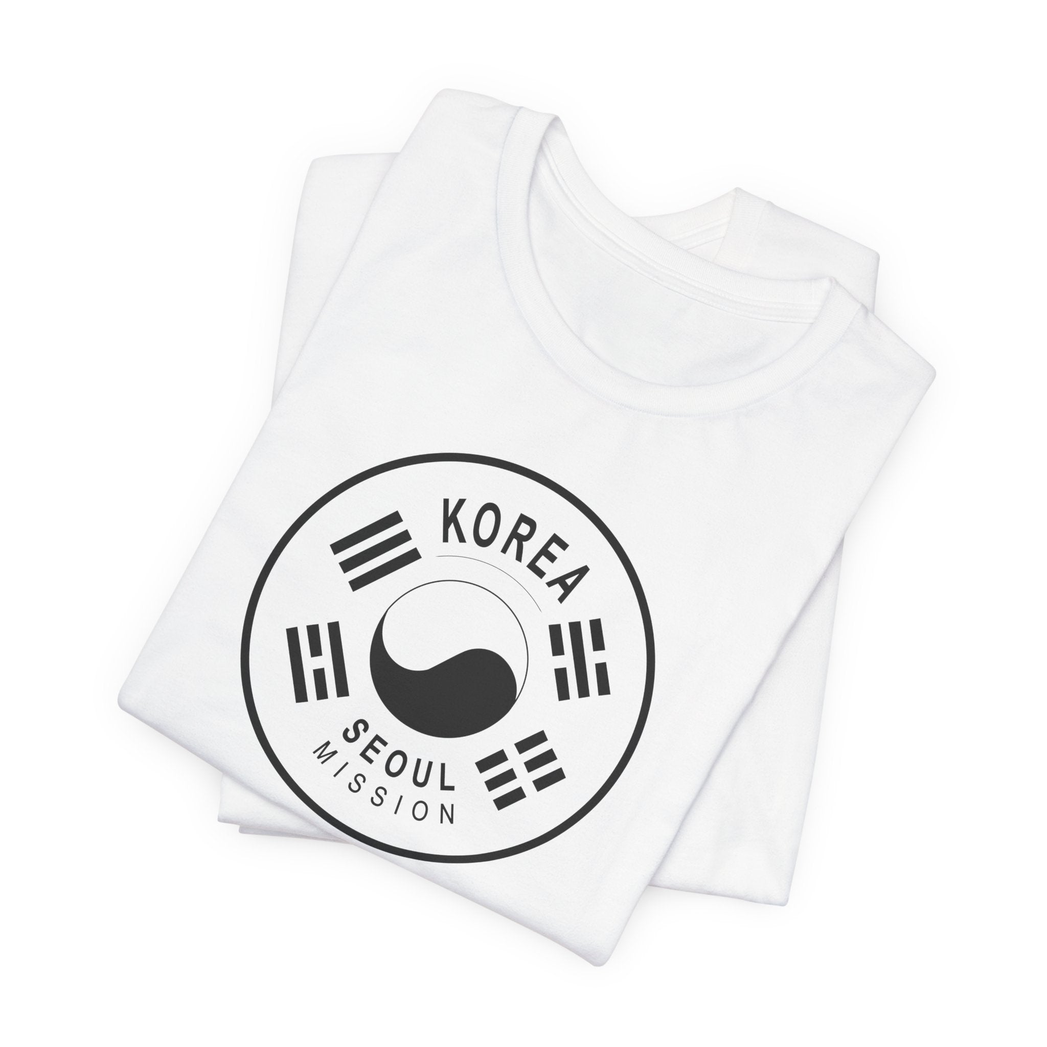 Korea Seoul Mission Circular Monochrome Logo T-Shirt - Latter-Day Saint LDS Missionary Gift - Book of Mormon