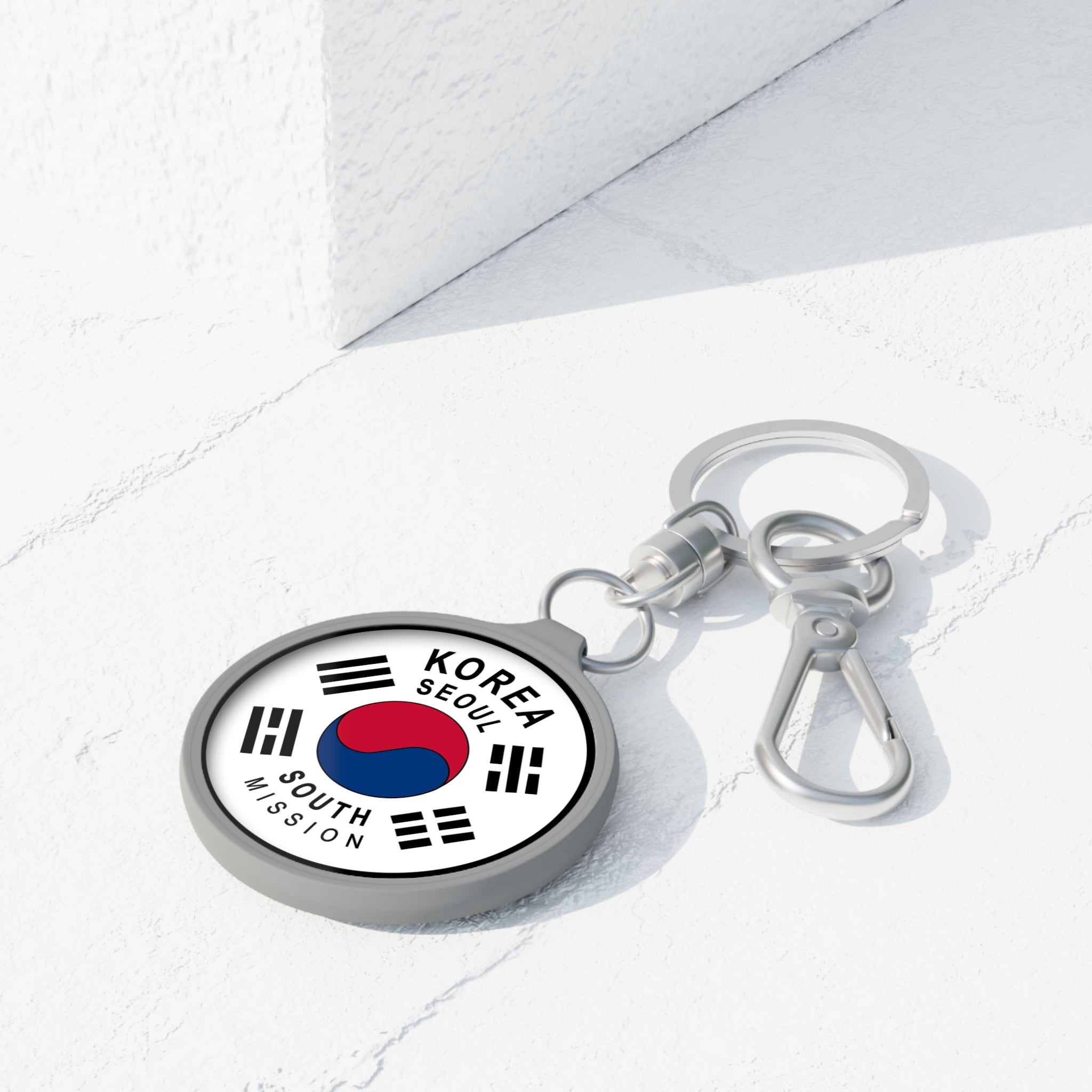 Korea Seoul South Mission Circle Flag Key Tag - Latter-Day Saint LDS Missionary Gift - Book of Mormon