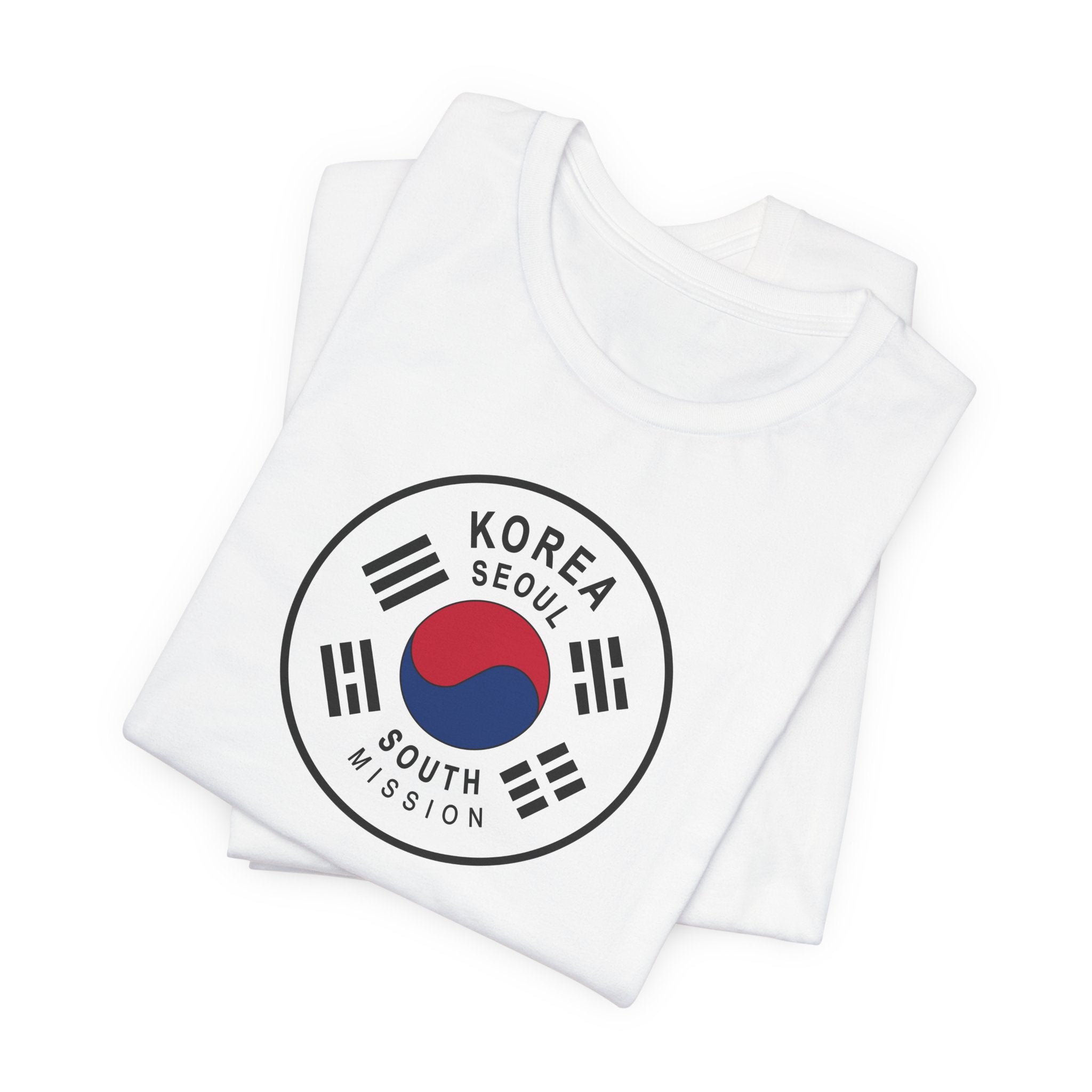 Korea Seoul South Mission Flag Logo (White Border) T-shirt - Mission Wishlist - LDS Missionary Gift Store