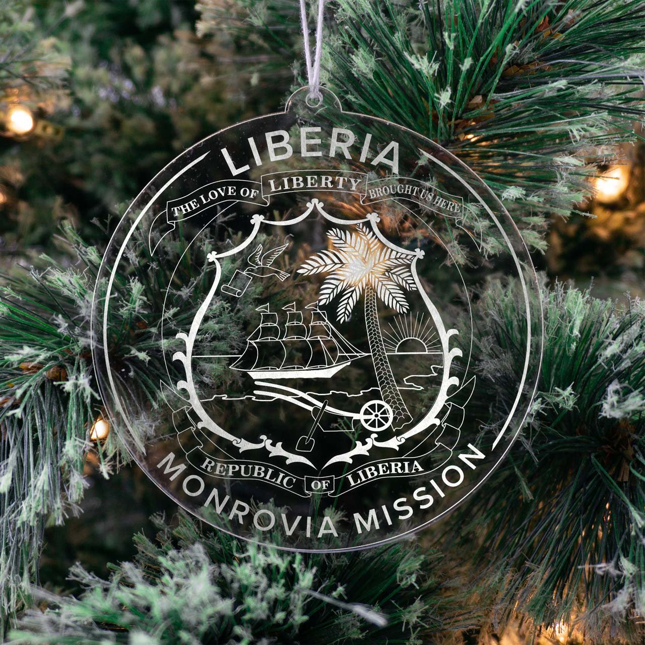 Liberia Monrovia Mission Christmas Ornament - Latter-Day Saint LDS Missionary Gift - Book of Mormon