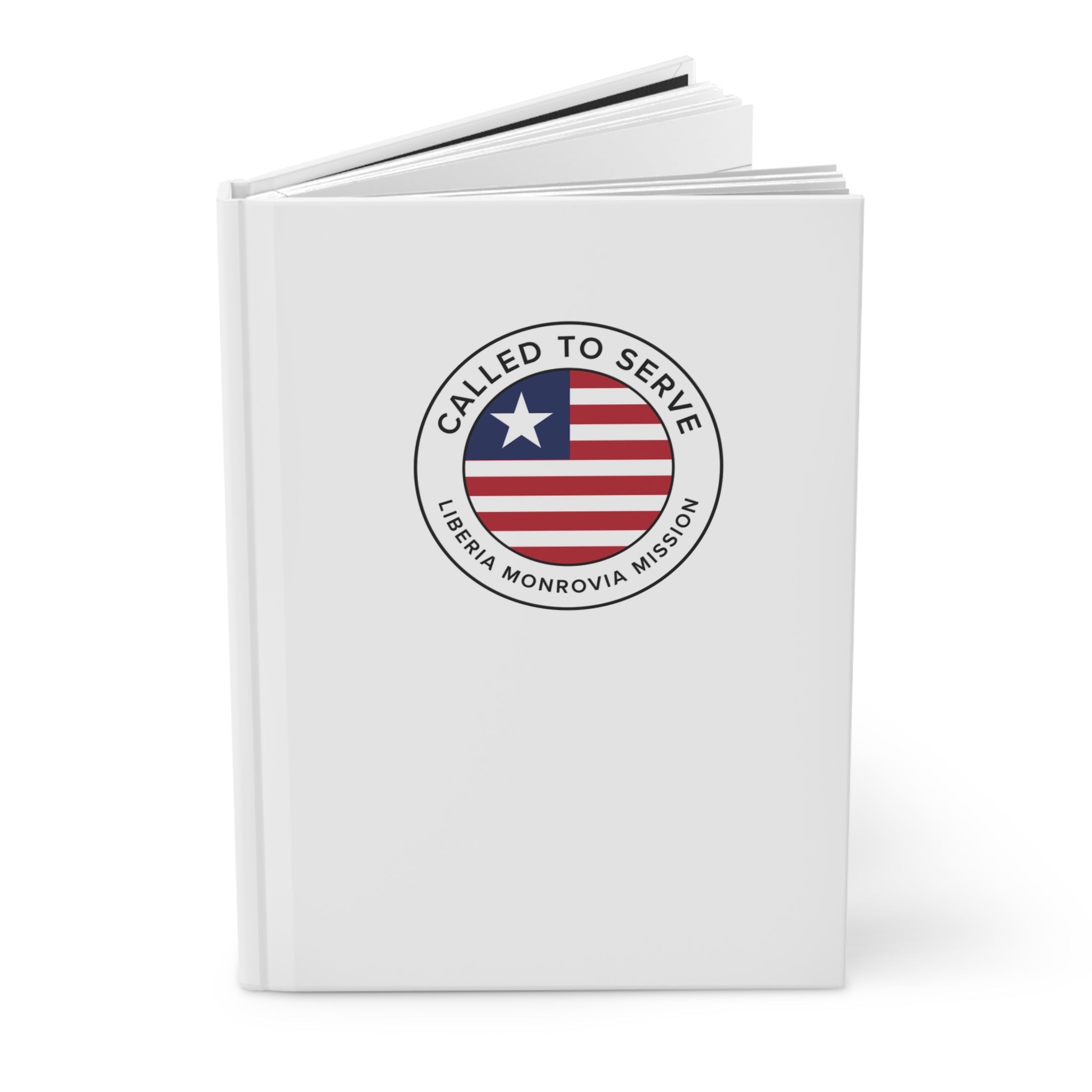 Liberia Monrovia Mission Circle Flag Called to Serve White Hardcover Journal Matte - Mission Wishlist - LDS Missionary Gift Store