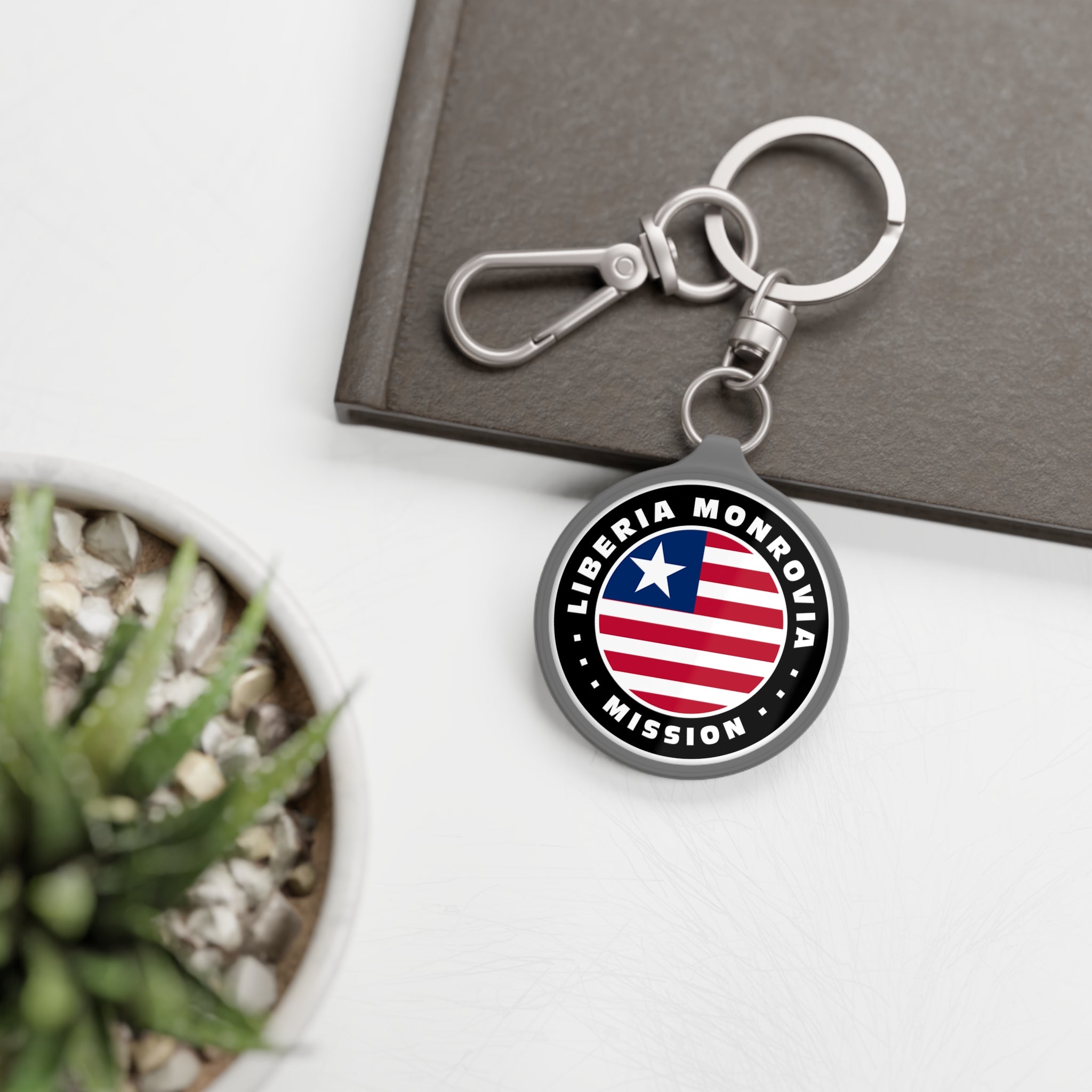 Liberia Monrovia Mission Circle Flag Key Tag - Mission Wishlist - LDS Missionary Gift Store