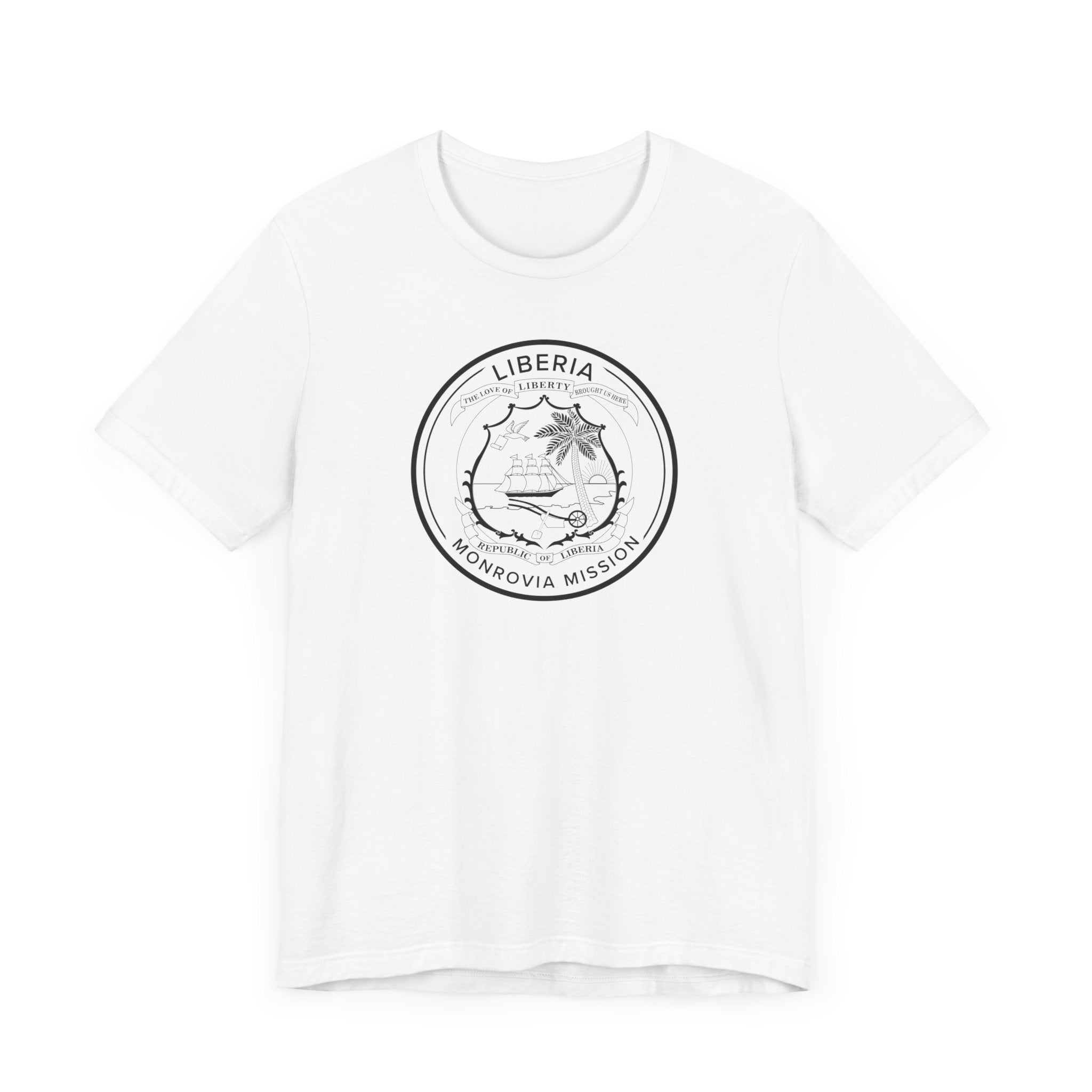 Liberia Monrovia Mission Circular Monochrome Logo T-Shirt - Mission Wishlist - LDS Missionary Gift Store