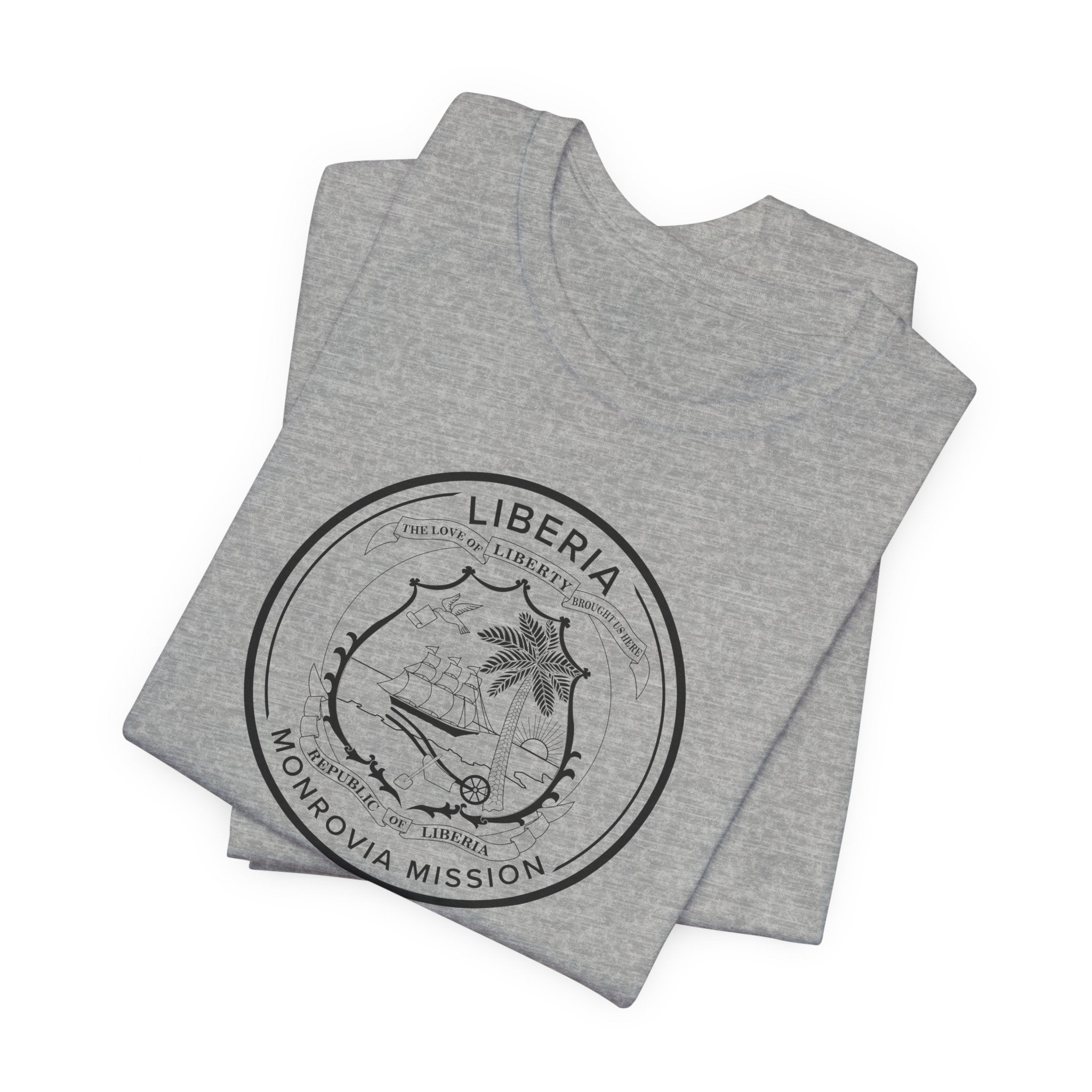 Liberia Monrovia Mission Circular Monochrome Logo T-Shirt - Mission Wishlist - LDS Missionary Gift Store