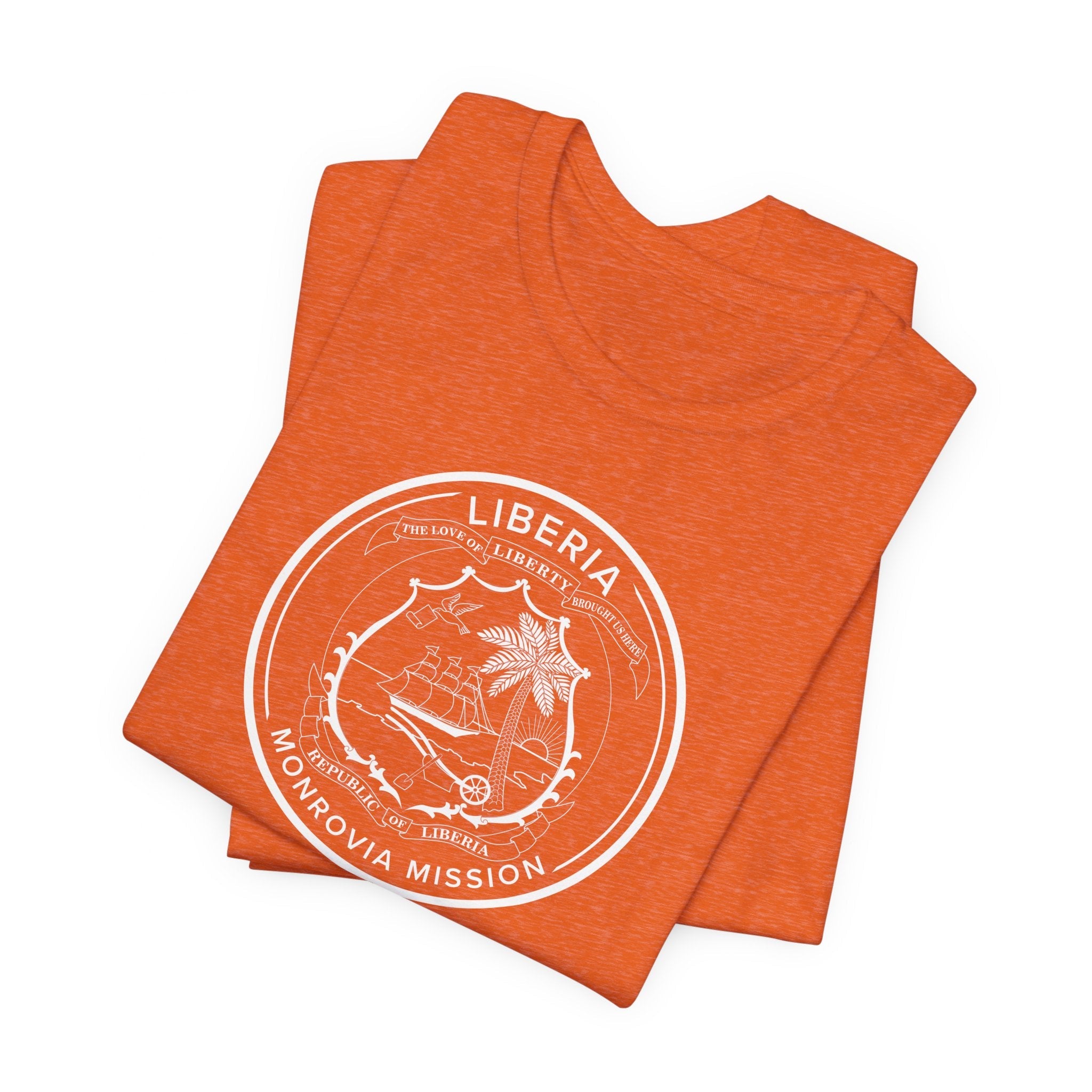 Liberia Monrovia Mission Circular Monochrome Logo T-Shirt - Latter-Day Saint LDS Missionary Gift - Book of Mormon