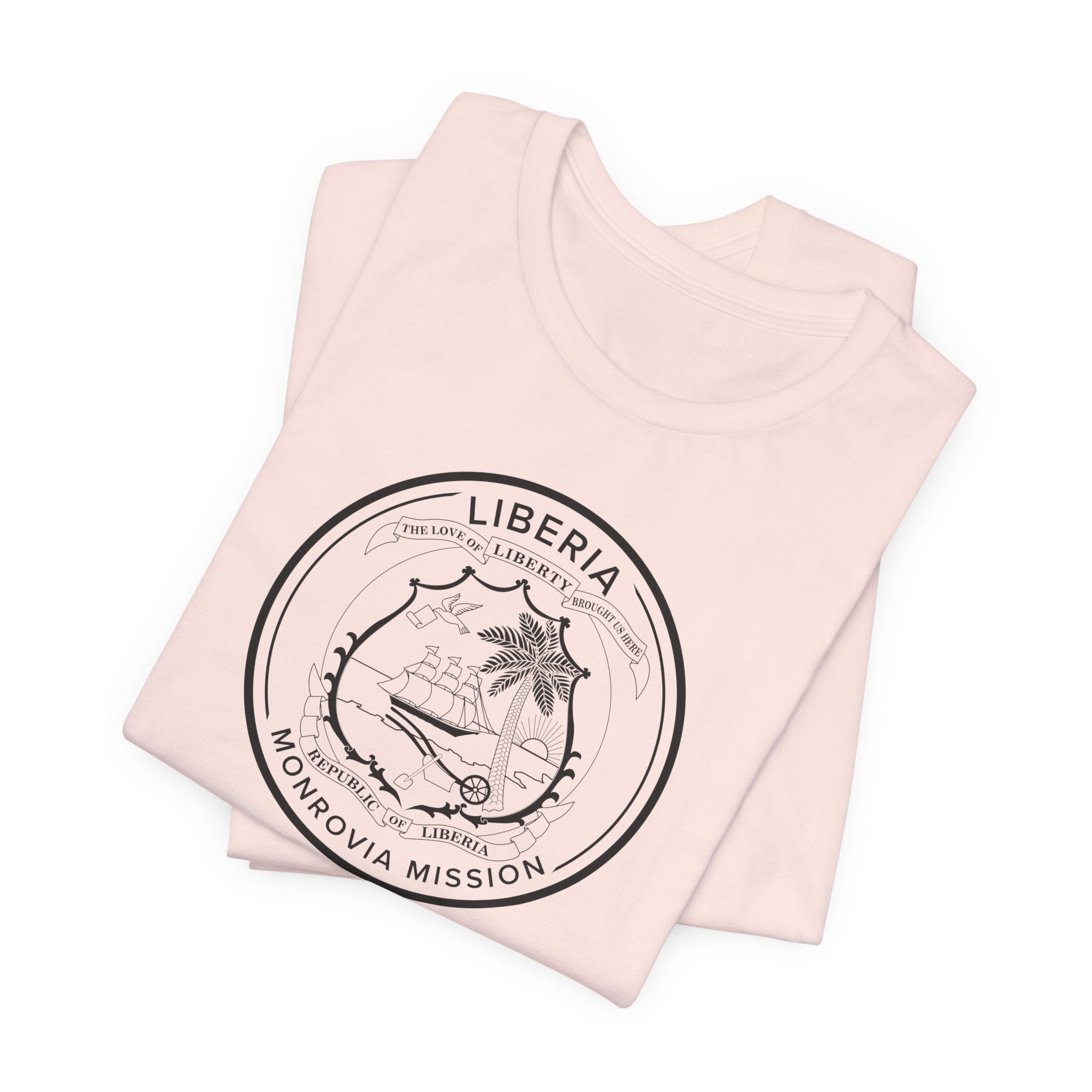 Liberia Monrovia Mission Circular Monochrome Logo T-Shirt - Mission Wishlist - LDS Missionary Gift Store