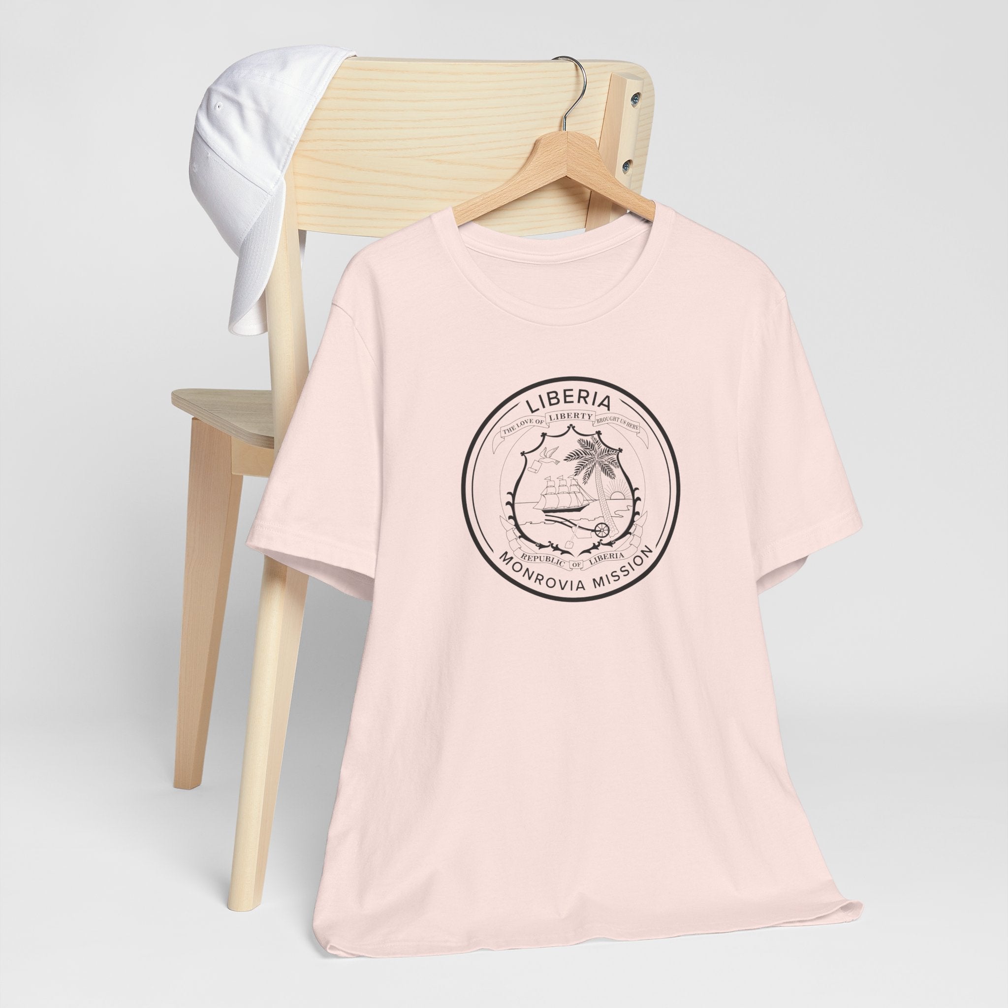 Liberia Monrovia Mission Circular Monochrome Logo T-Shirt - Mission Wishlist - LDS Missionary Gift Store
