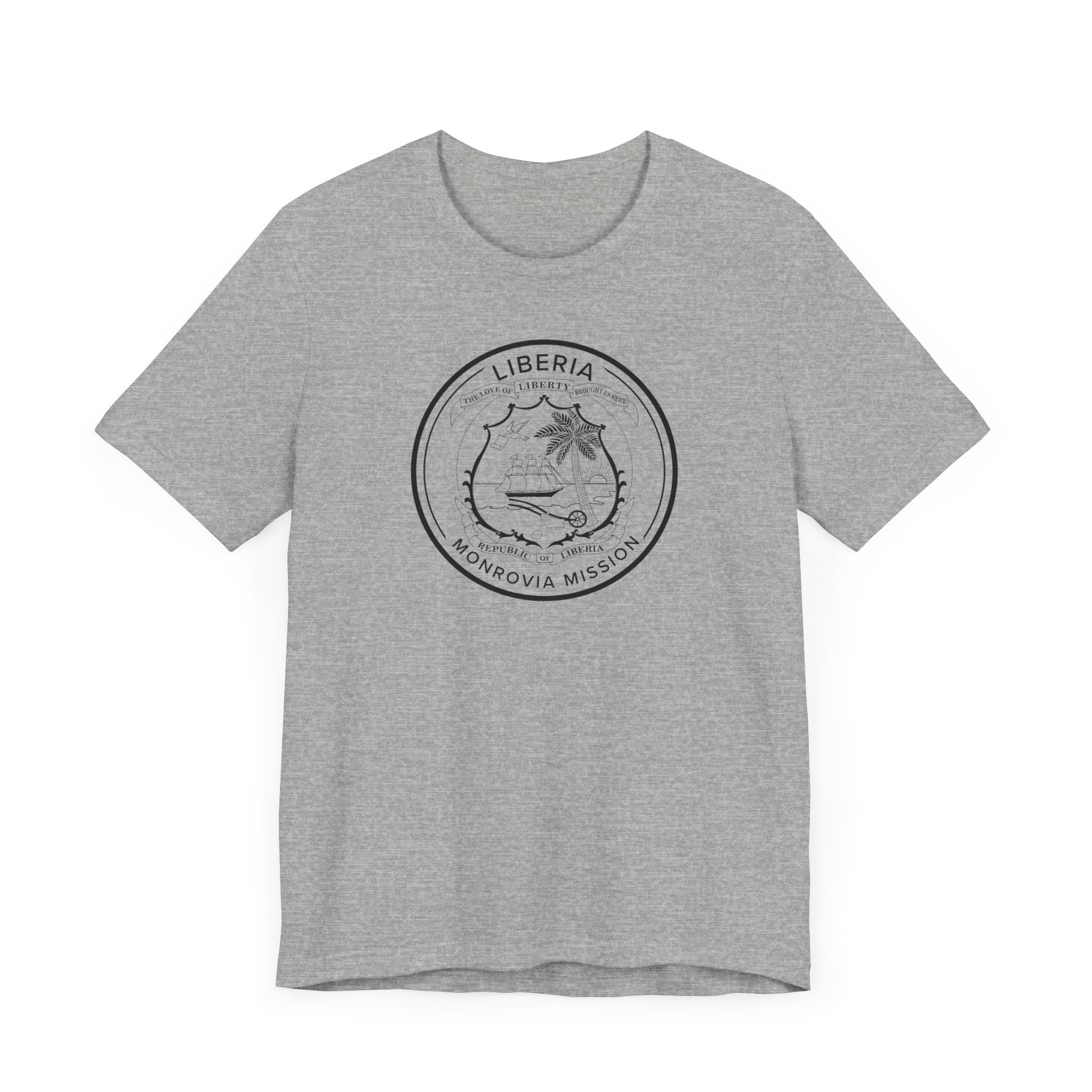Liberia Monrovia Mission Circular Monochrome Logo T-Shirt - Mission Wishlist - LDS Missionary Gift Store