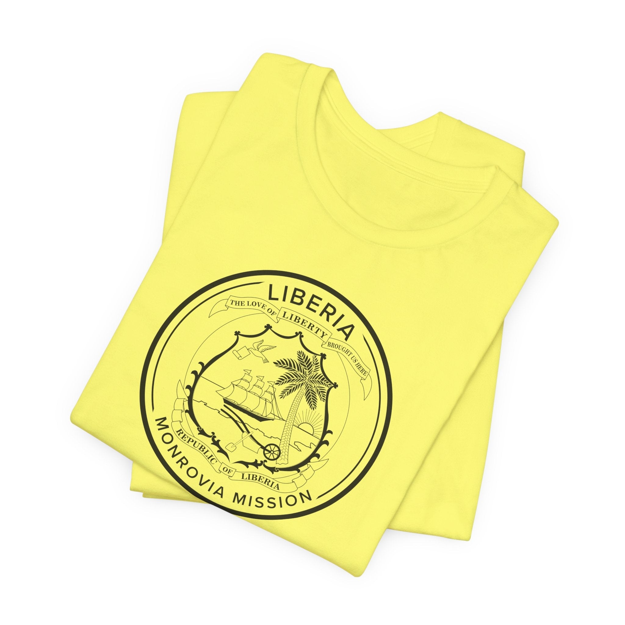 Liberia Monrovia Mission Circular Monochrome Logo T-Shirt - Mission Wishlist - LDS Missionary Gift Store