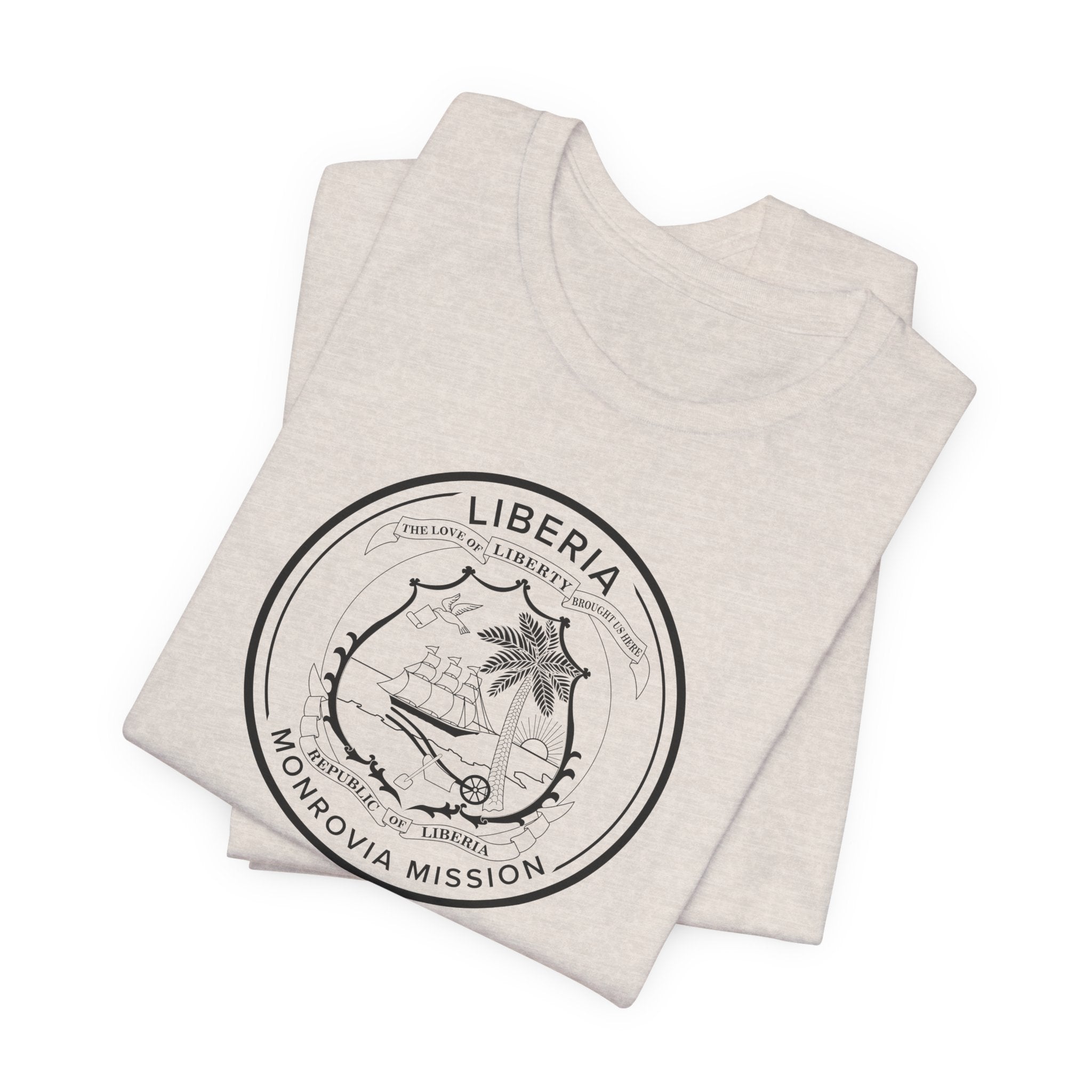 Liberia Monrovia Mission Circular Monochrome Logo T-Shirt - Mission Wishlist - LDS Missionary Gift Store