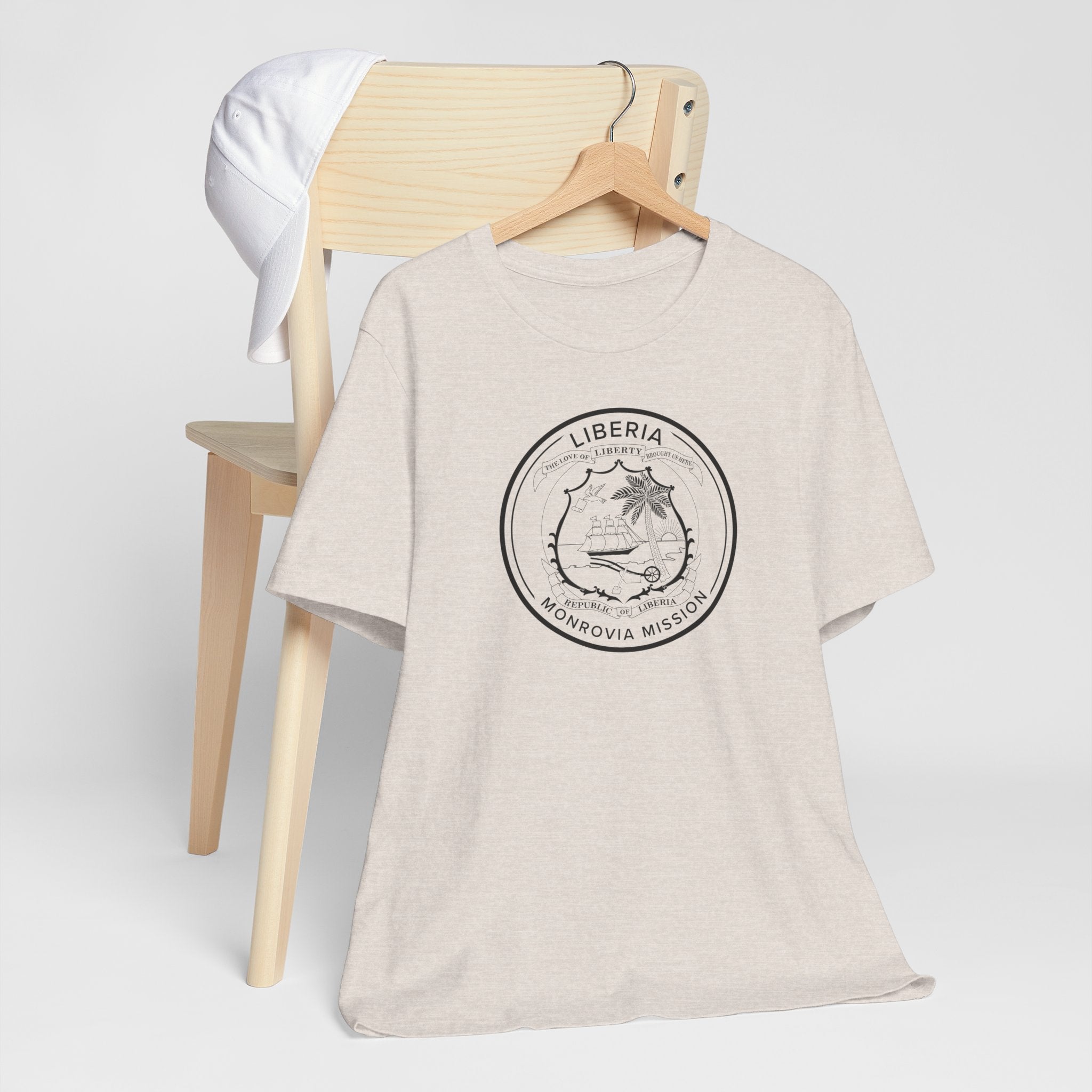 Liberia Monrovia Mission Circular Monochrome Logo T-Shirt - Mission Wishlist - LDS Missionary Gift Store