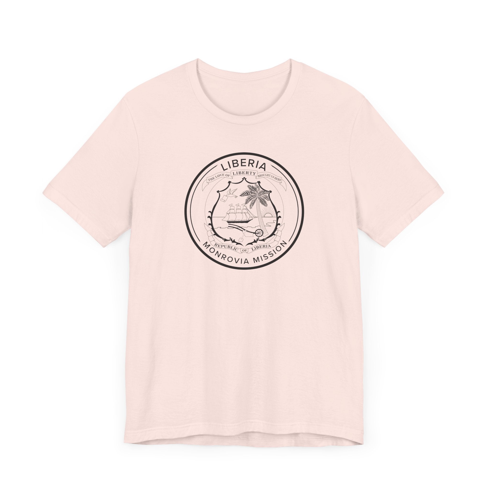 Liberia Monrovia Mission Circular Monochrome Logo T-Shirt - Mission Wishlist - LDS Missionary Gift Store