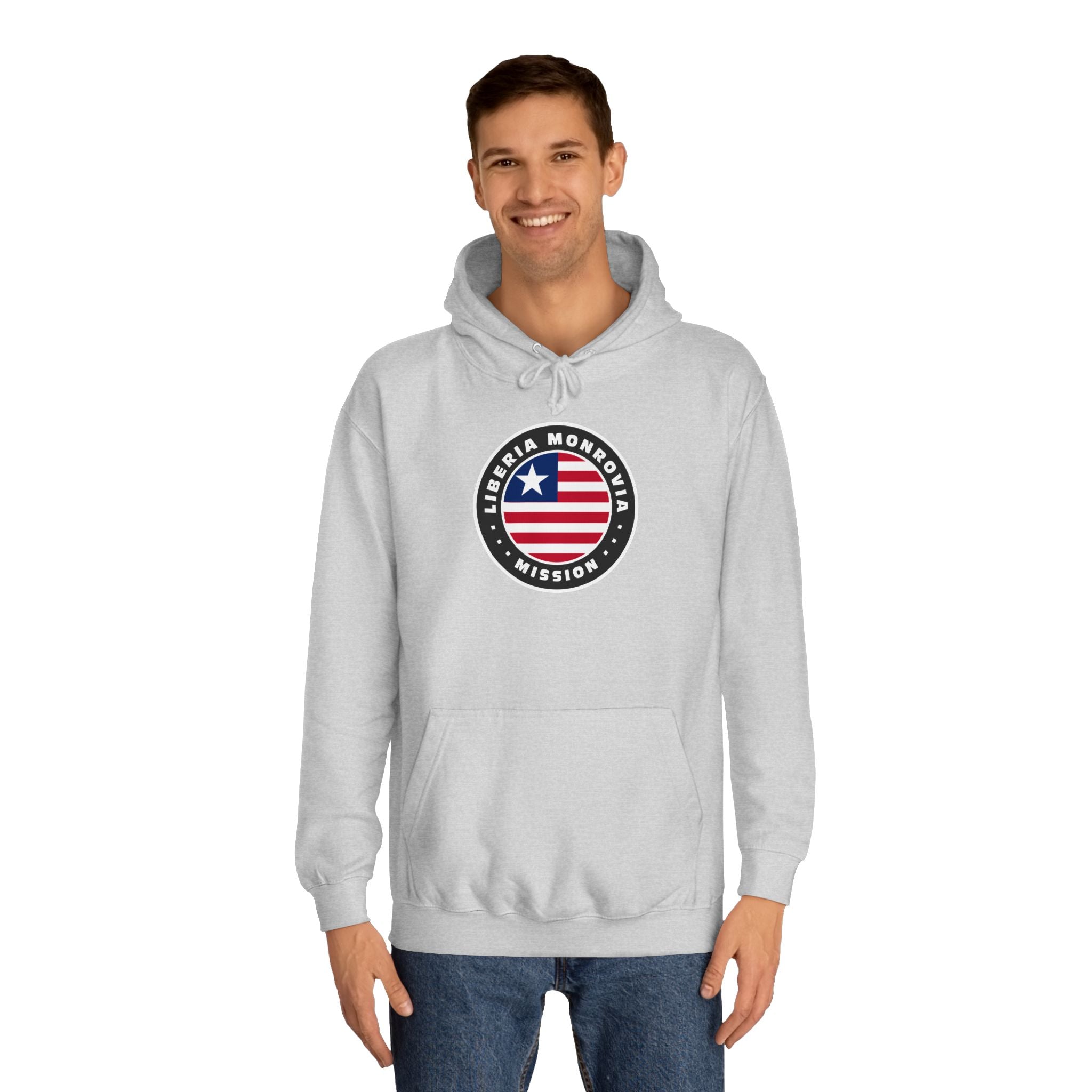 Liberia Monrovia Mission Flag Logo (Black Border) College Hoodie - Mission Wishlist - LDS Missionary Gift Store