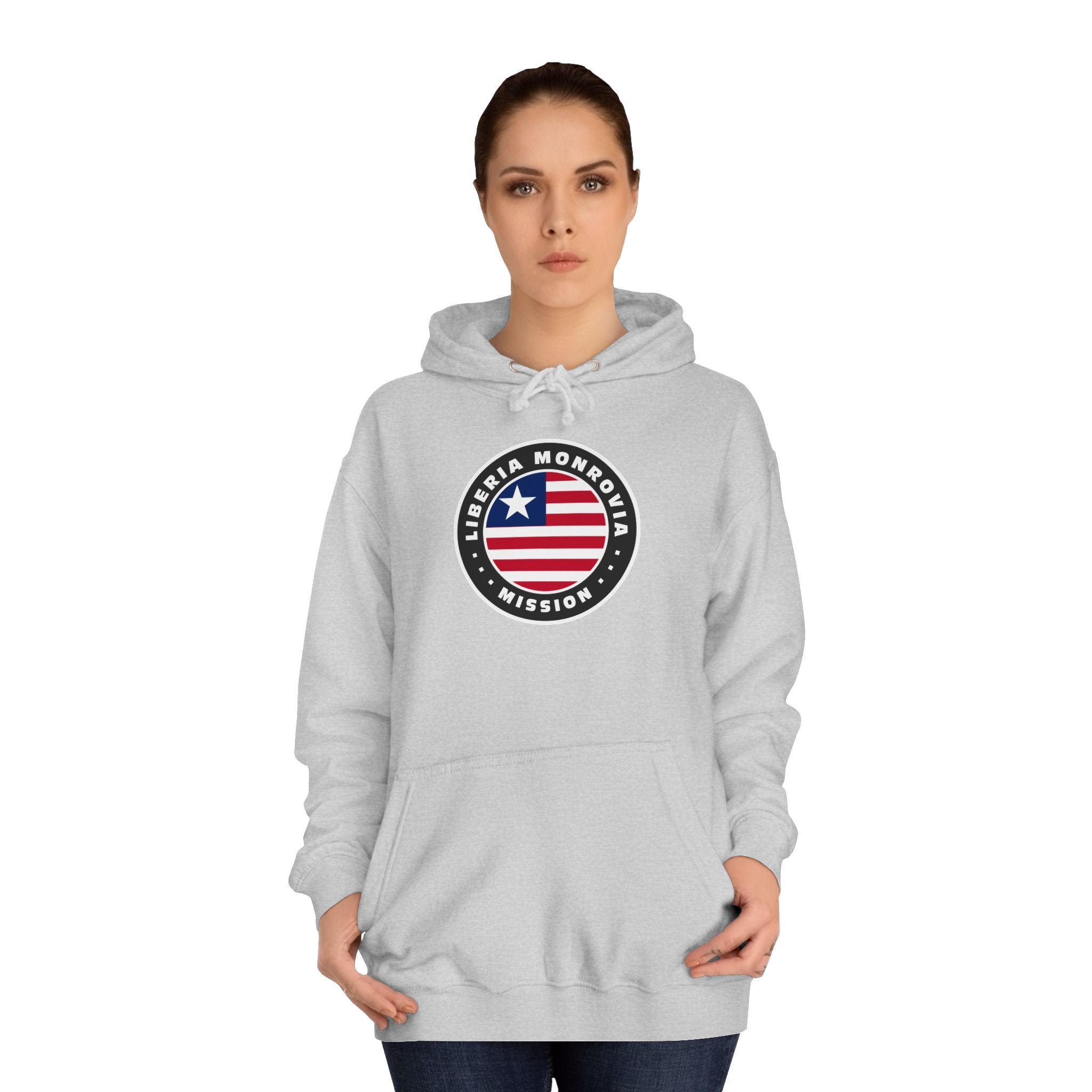 Liberia Monrovia Mission Flag Logo (Black Border) College Hoodie - Mission Wishlist - LDS Missionary Gift Store